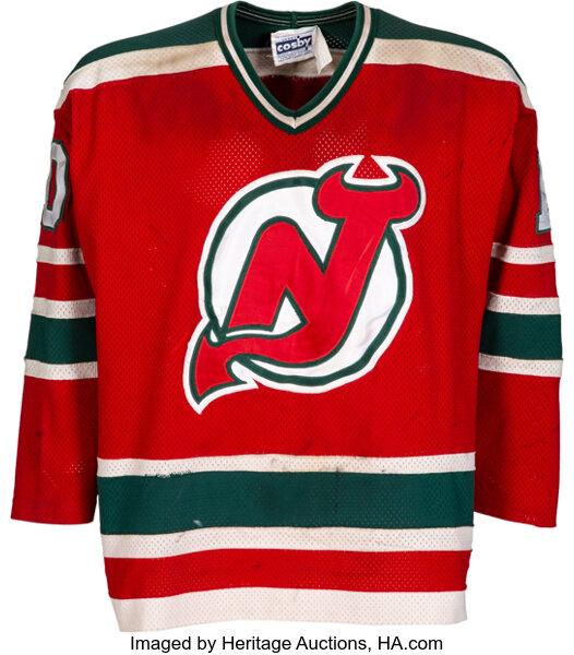 Vintage 1980s New Jersey Devils NHL Hockey Jersey / Sportswear