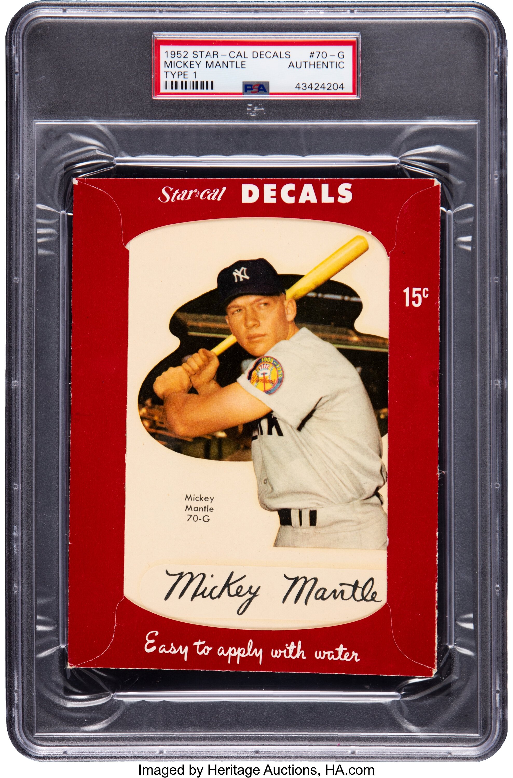 1952 Topps Mickey Mantle #311, PSA/DNA Autograph Grade NM-MT 8.., Lot  #80026