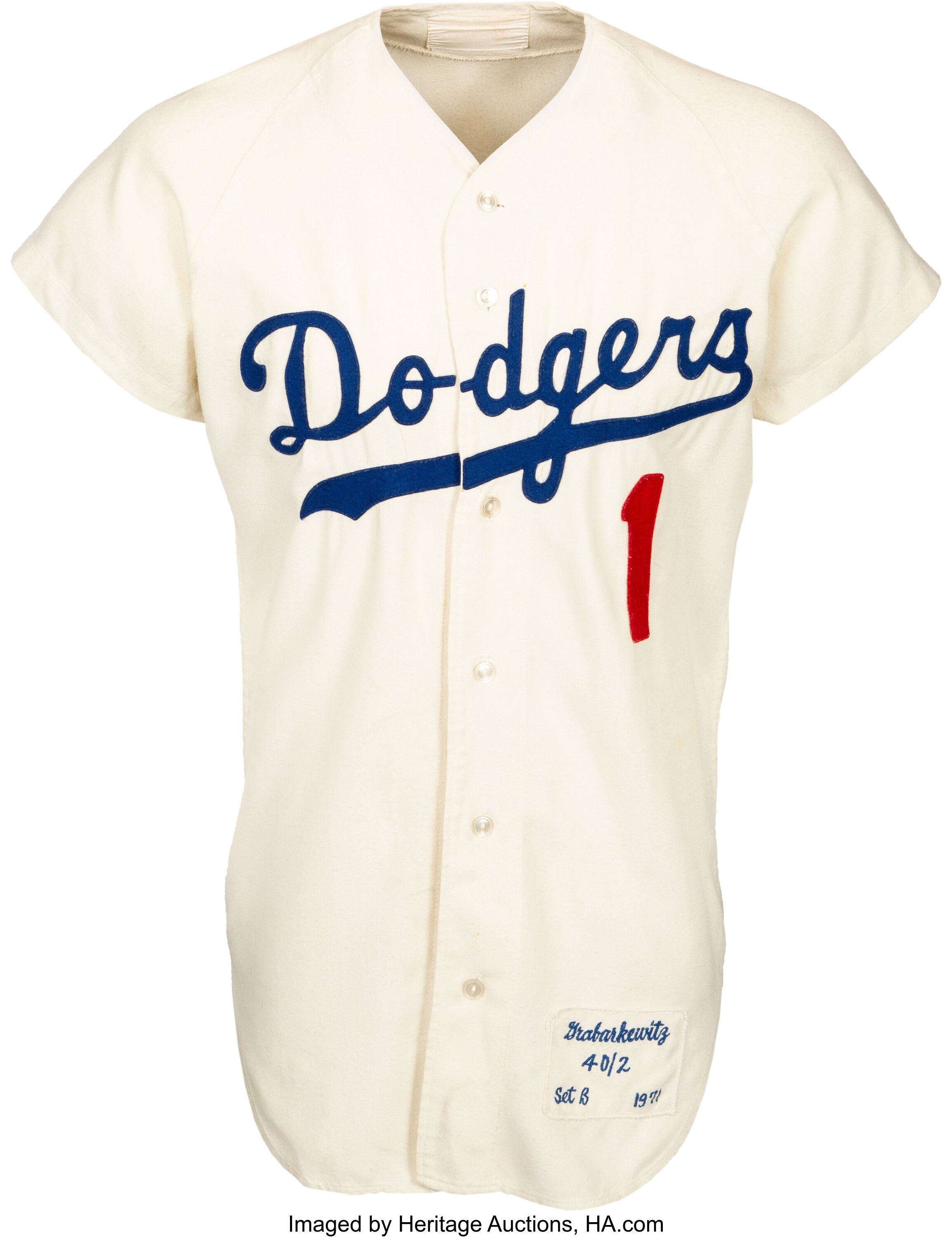 1971 Billy Grabarkewitz Game Worn Los Angeles Dodgers Jersey. ... | Lot ...