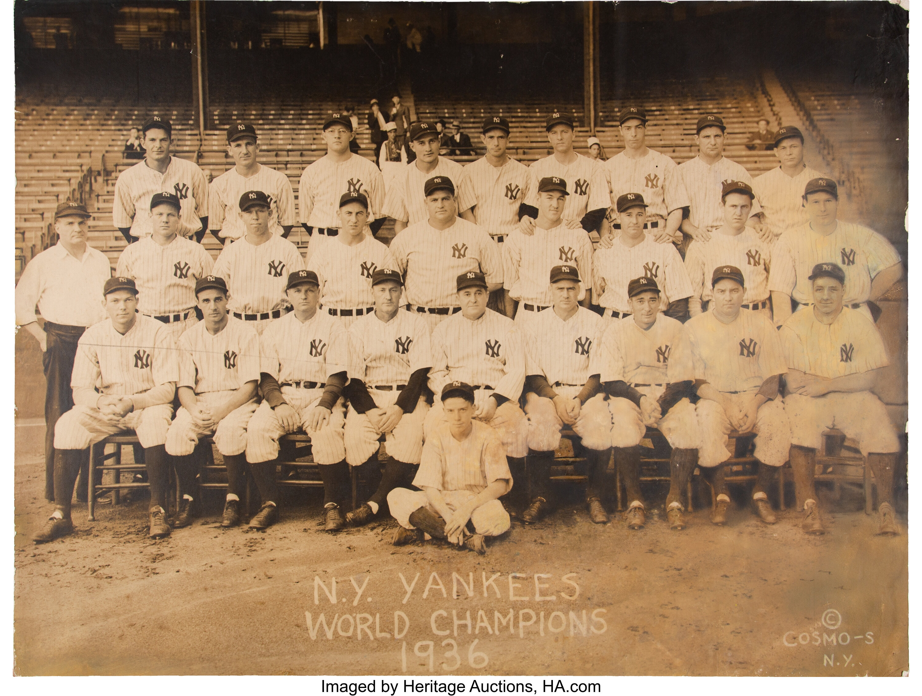 Lot Detail - Original 1927 NY Yankees Team Photo That Hung in Yankee Stadium