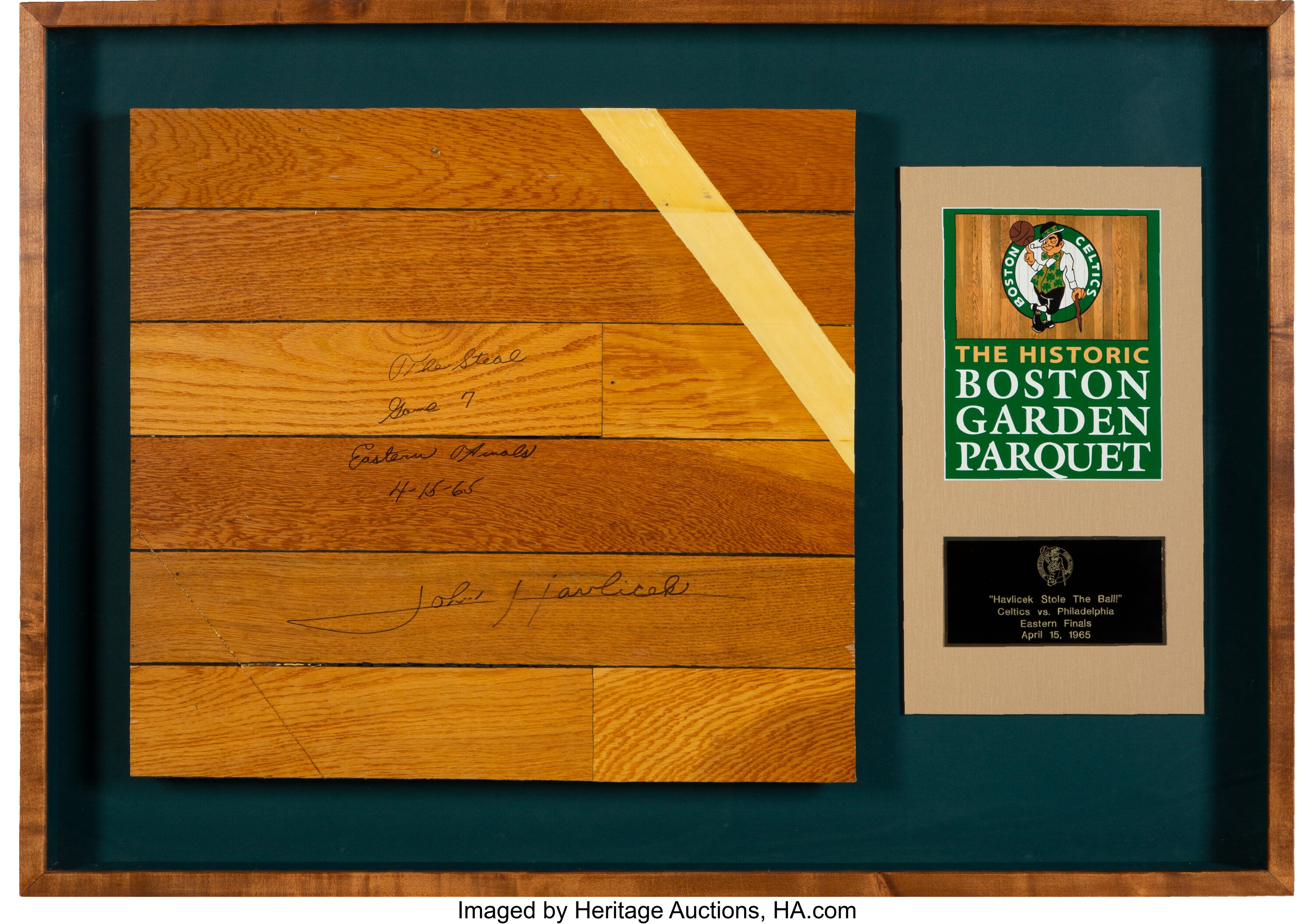 1965 Boston Garden Parquet Floor Section Where Havlicek Stole The