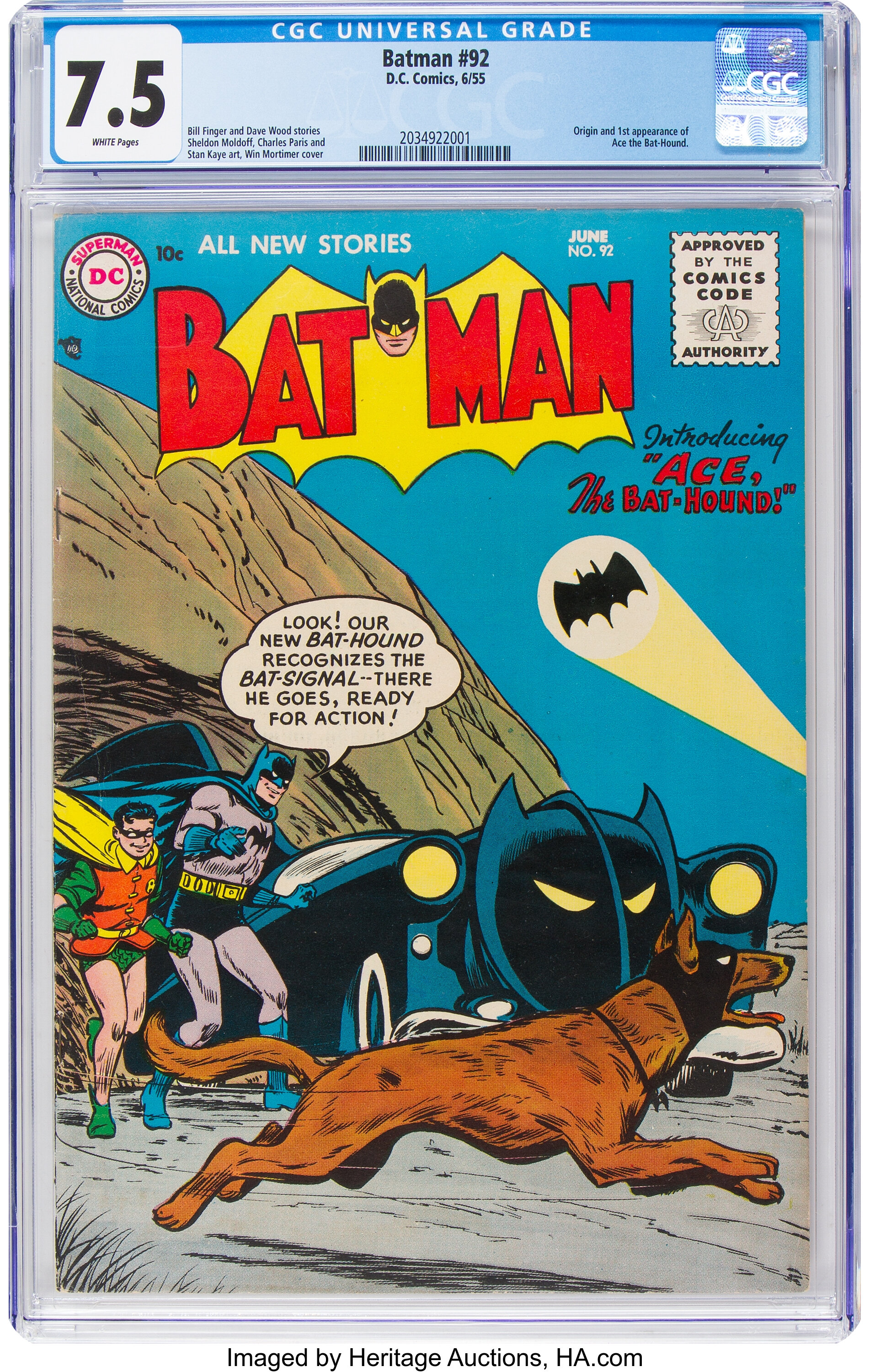 Batman #92 (DC, 1955) CGC VF White pages.... Golden Age | Lot #15529 |  Heritage Auctions