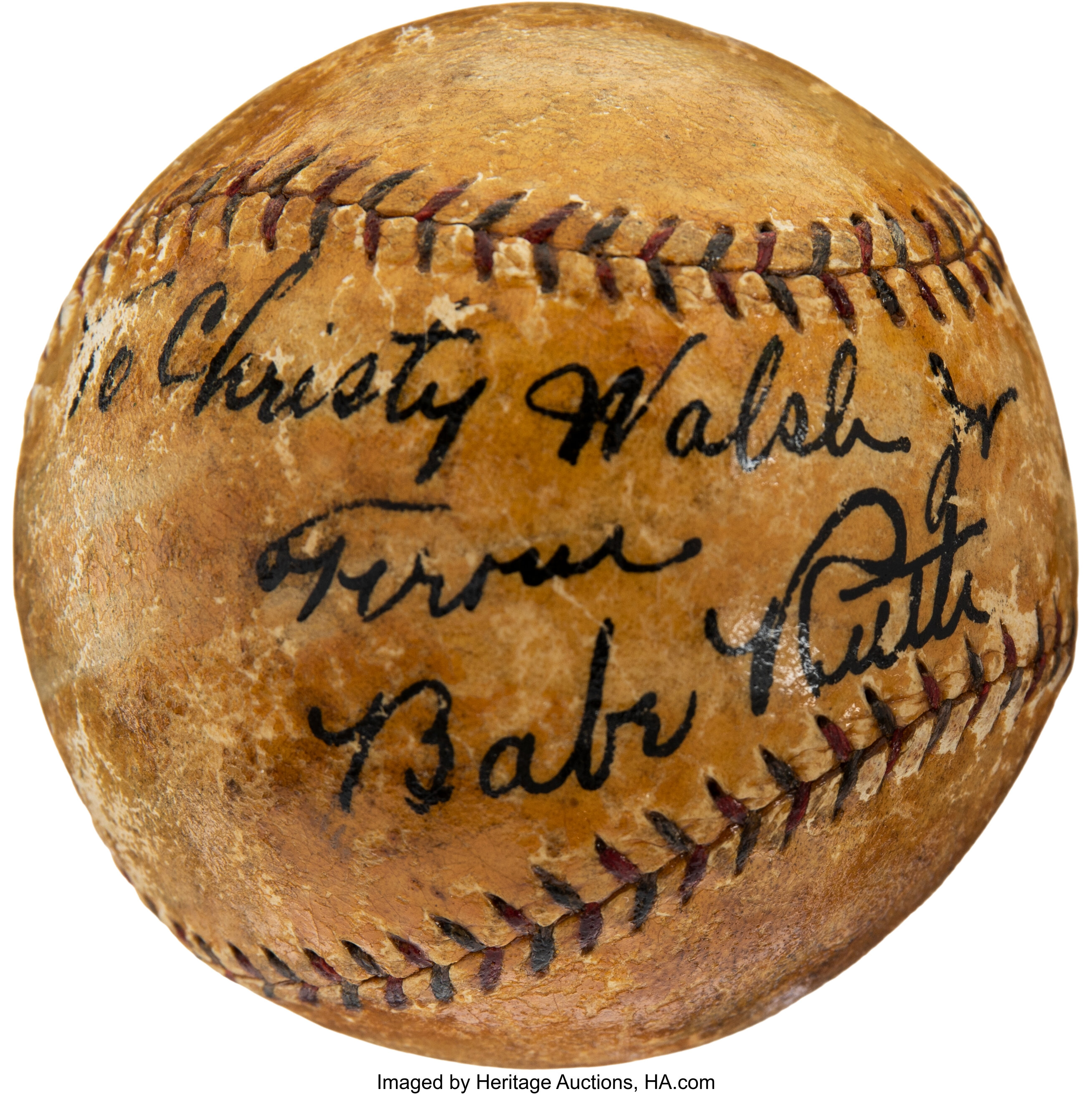 Sports Memorabilia  1930s Original Babe Ruth Single Signed Baseball