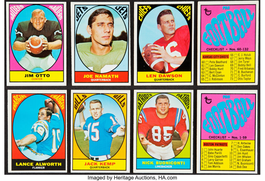 5 Great Football Cards From 1967