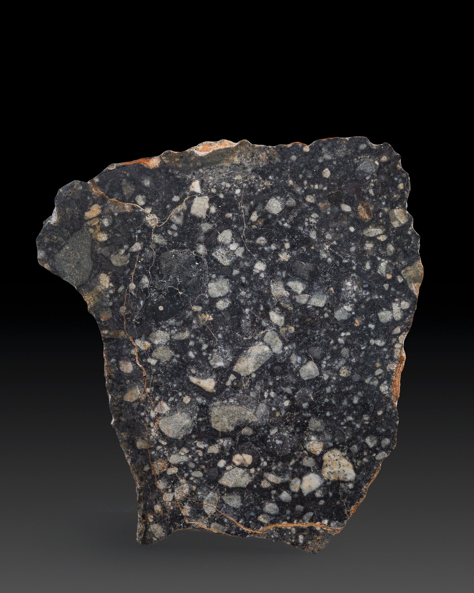 NWA 11474 Lunar Meteorite Slice. Lunar (feldspathic breccia). | Lot ...