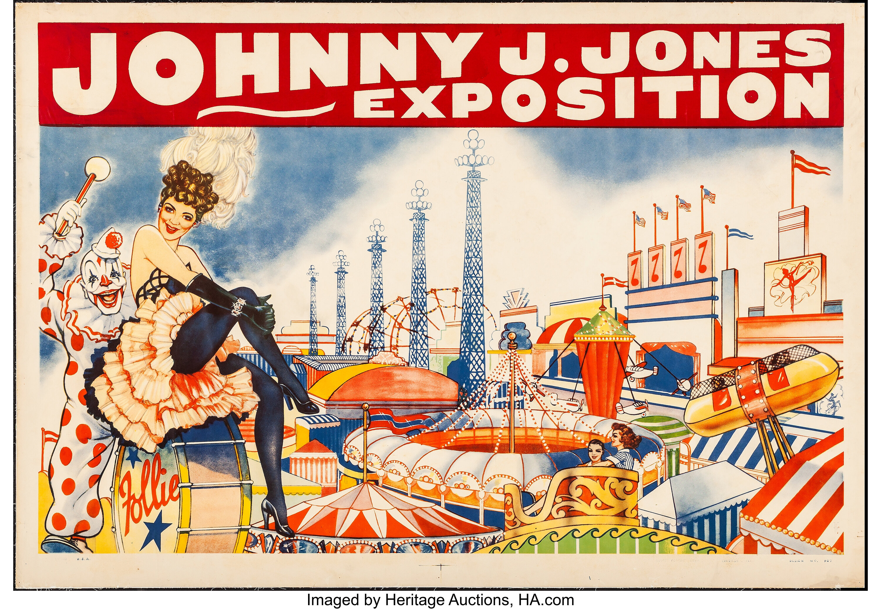 Johnny J Jones Exposition C 19s 1930s Very Fine On Linen Lot Heritage Auctions