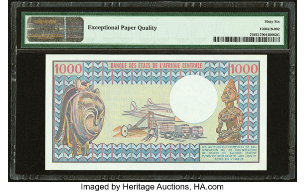 100％品質 De Etats Des Banque Chad L'Afrique 1.6 Francs 1000 Centrale 世界