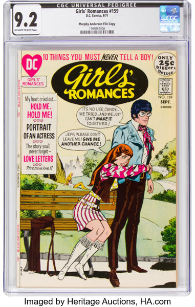 Girls Romances 159 Murphy Anderson File Pedigree Dc 1971 Cgc Lot Heritage Auctions