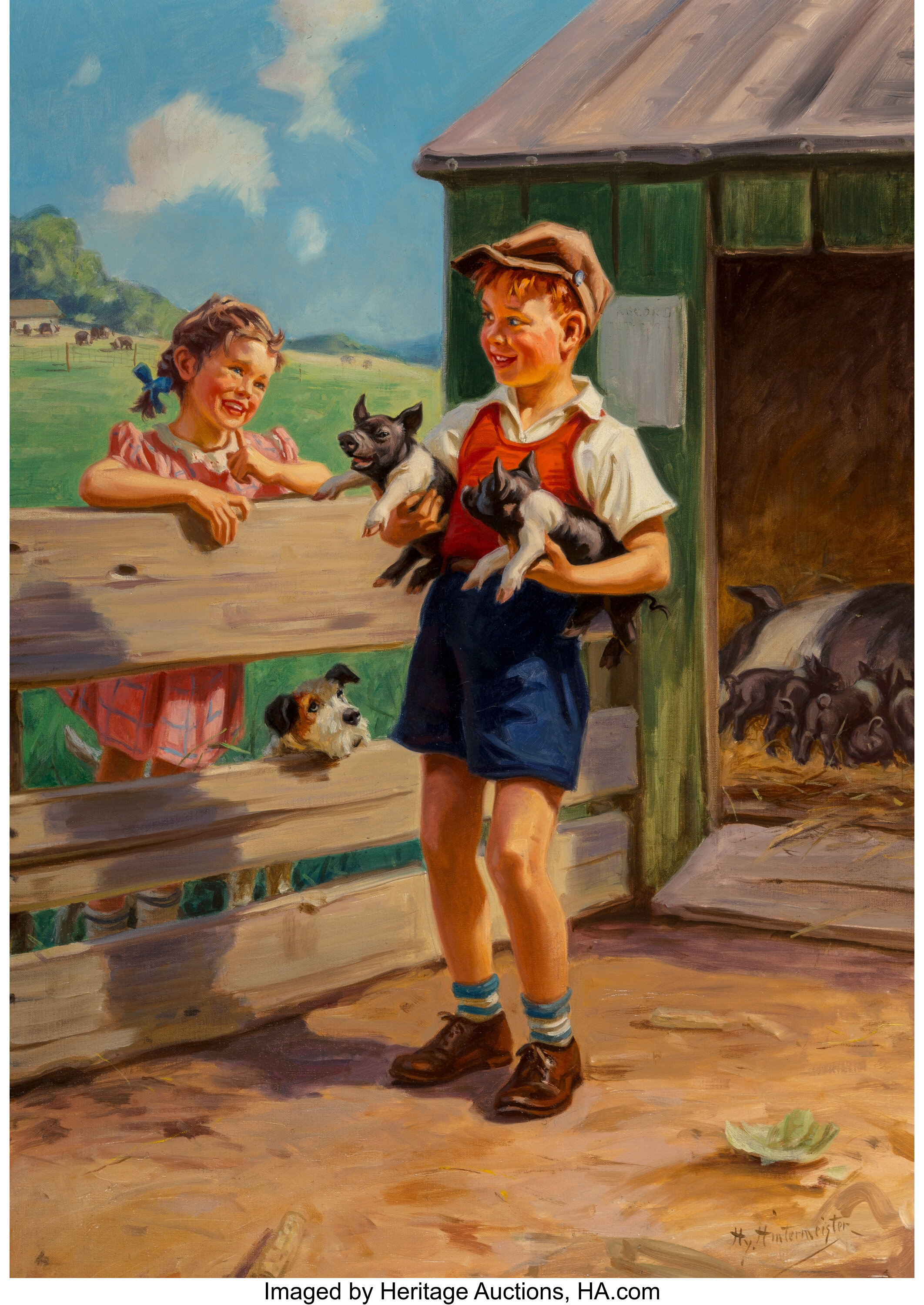 Hy (Henry) Hintermeister (American, 1897-1972). Spring's Piglets., Lot  #71114