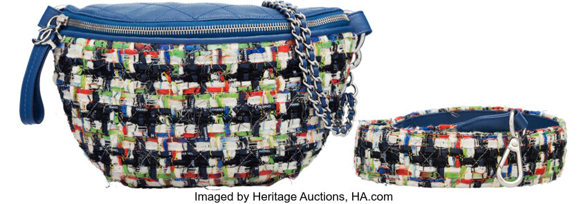 Chanel Blue Leather & Tweed Gabrielle Convertible Waist Bag. | Lot #58134 |  Heritage Auctions