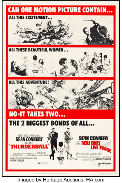 Thunderball You Only Live Twice Combo United Artists R 1971 Lot Heritage Auctions