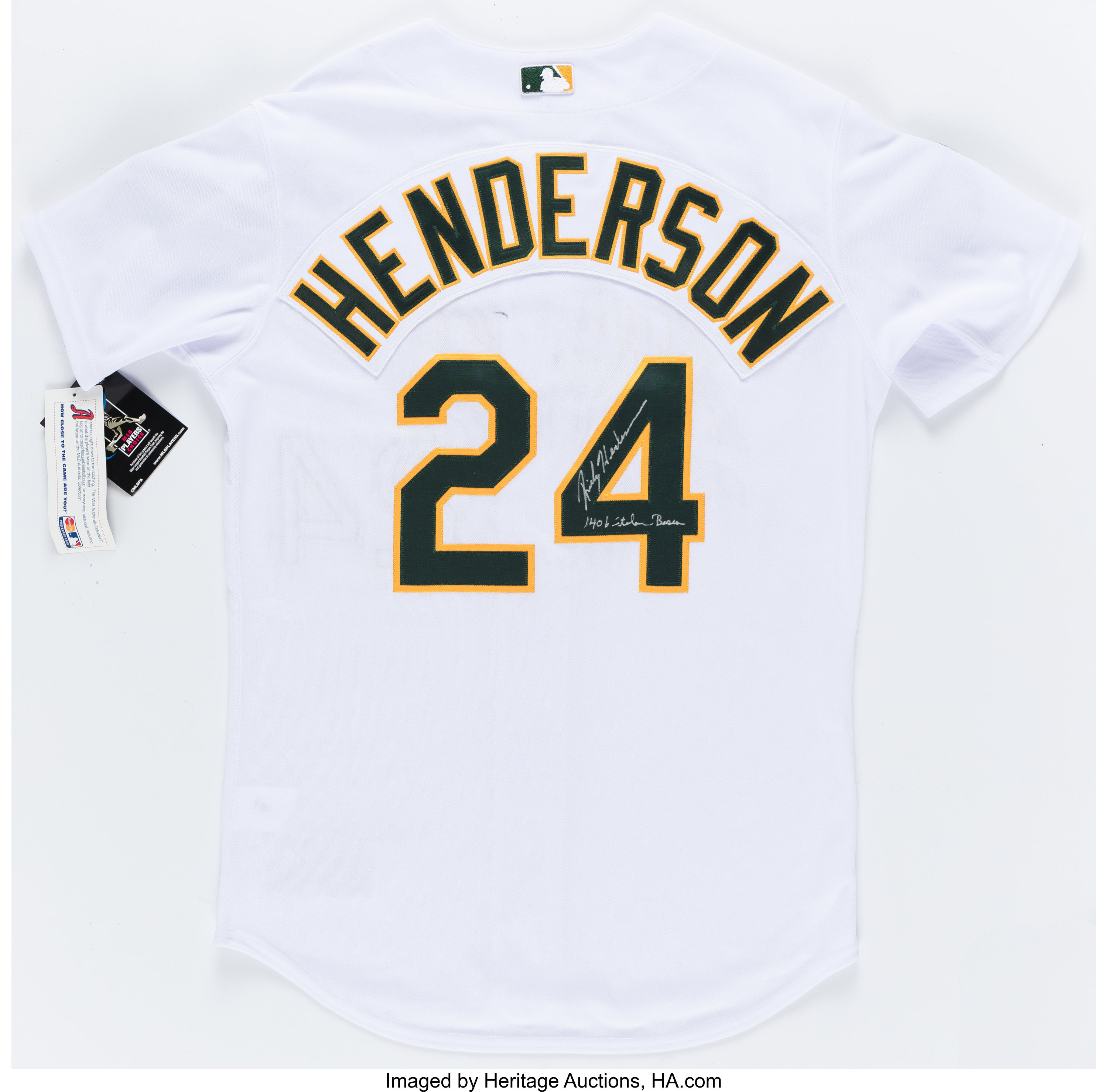 Rickey Henderson 1405 Stolen Bases Signed Oakland Athletics