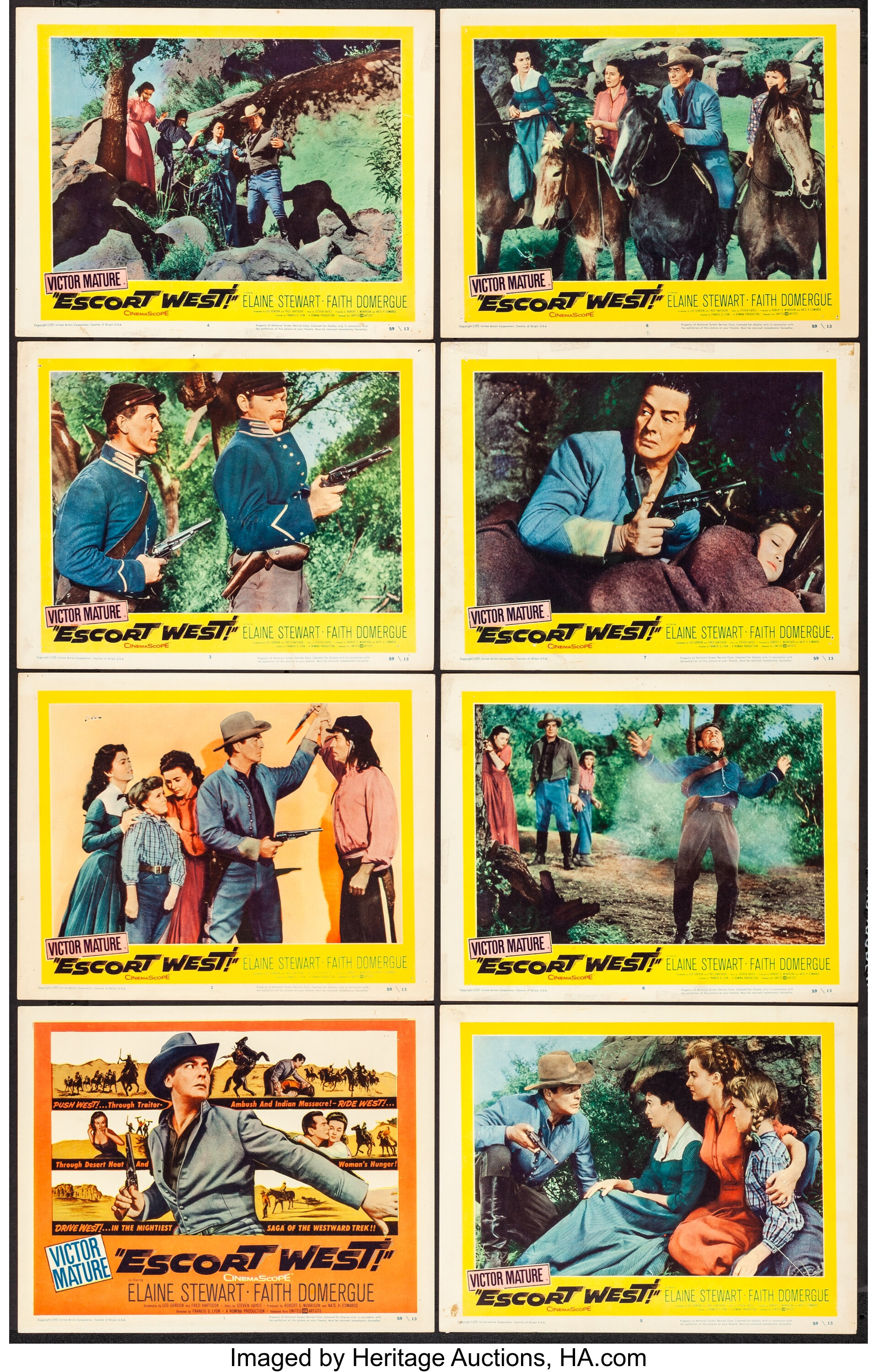 Escort West (United Artists, 1958). Fine/Very Fine. Lobby Card Set | Lot  #51126 | Heritage Auctions