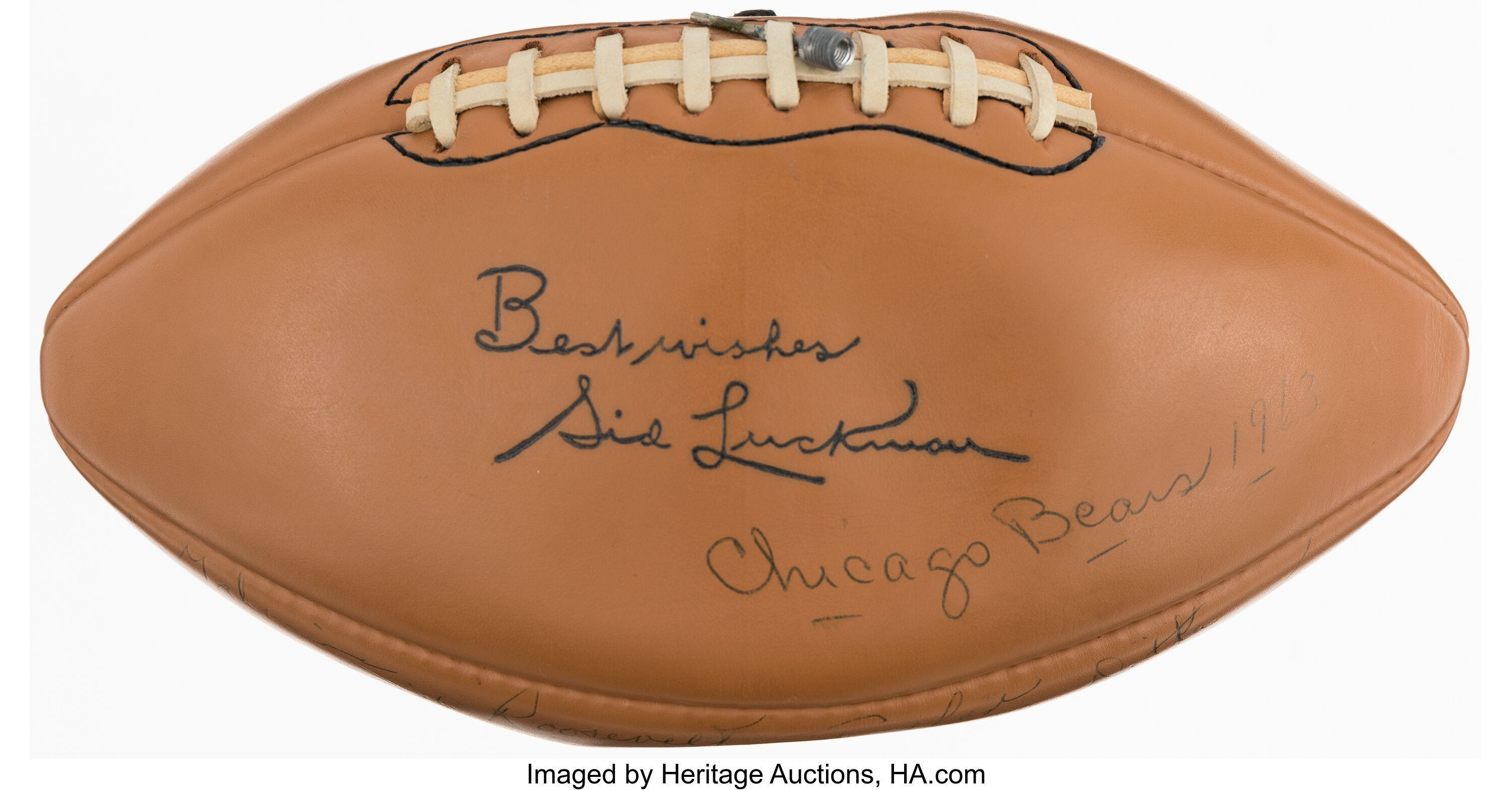 1963 Bears Team Signed Football Signed By (40) with Mike Ditka