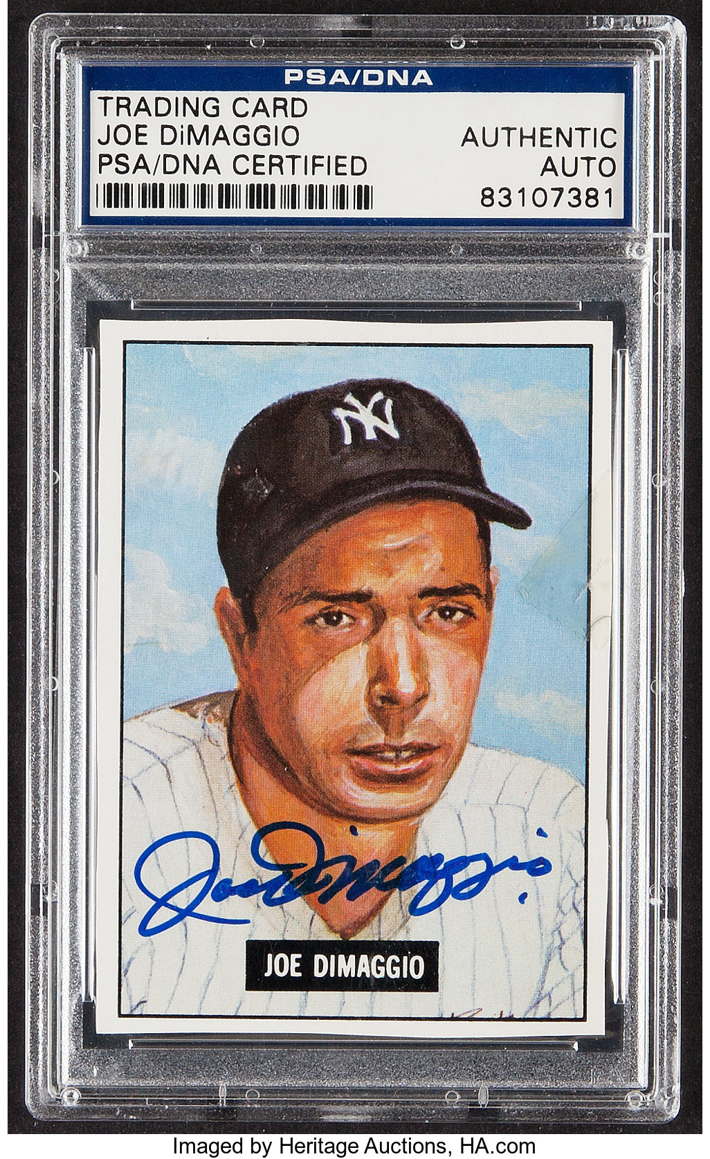 Signed TCMA Joe DiMaggio Baseball Card PSA/DNA Authentic., Lot #44112