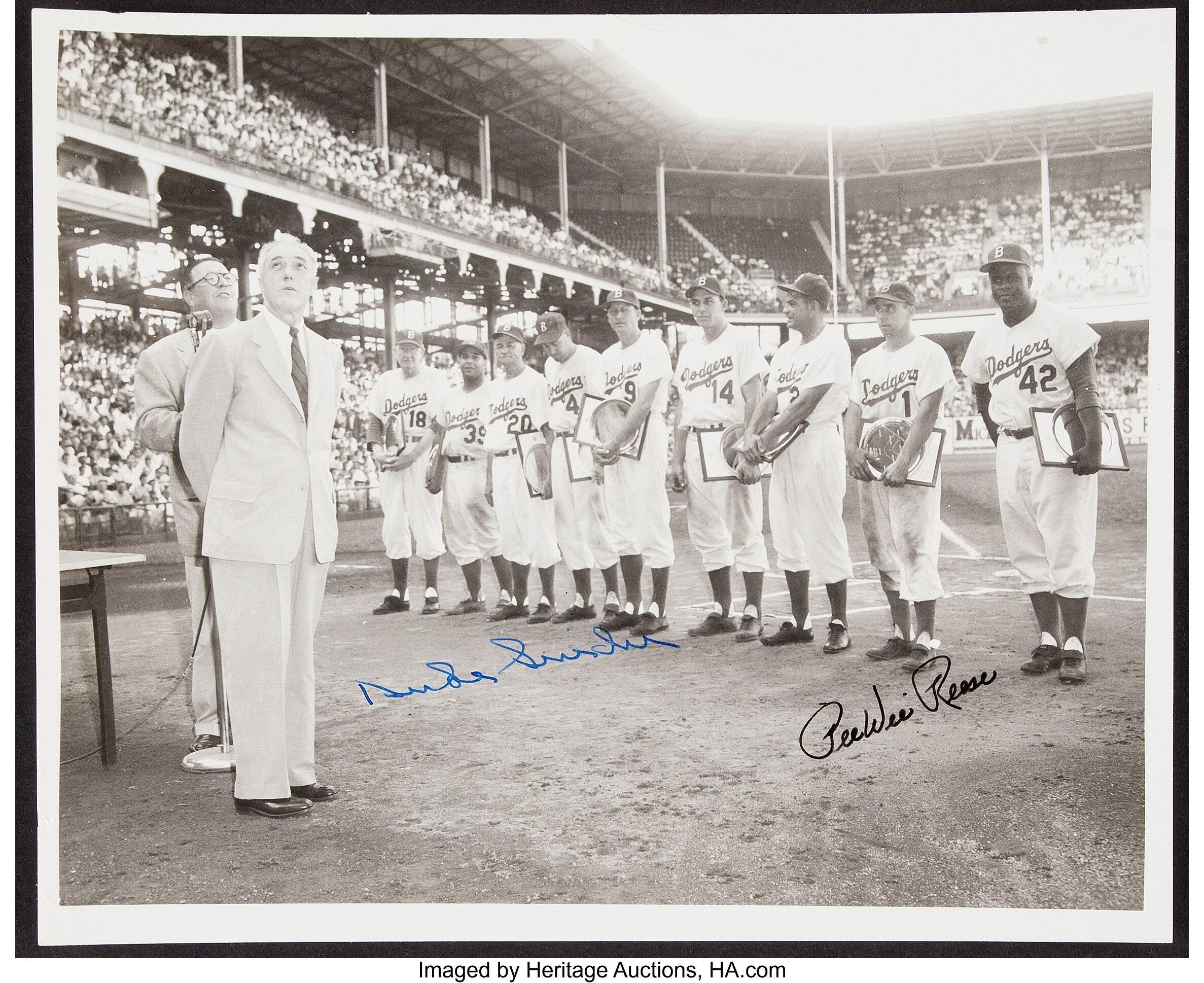 Sports Memorabilia  Vintage 1954 Duke Snider & BK Dodgers Team Photo