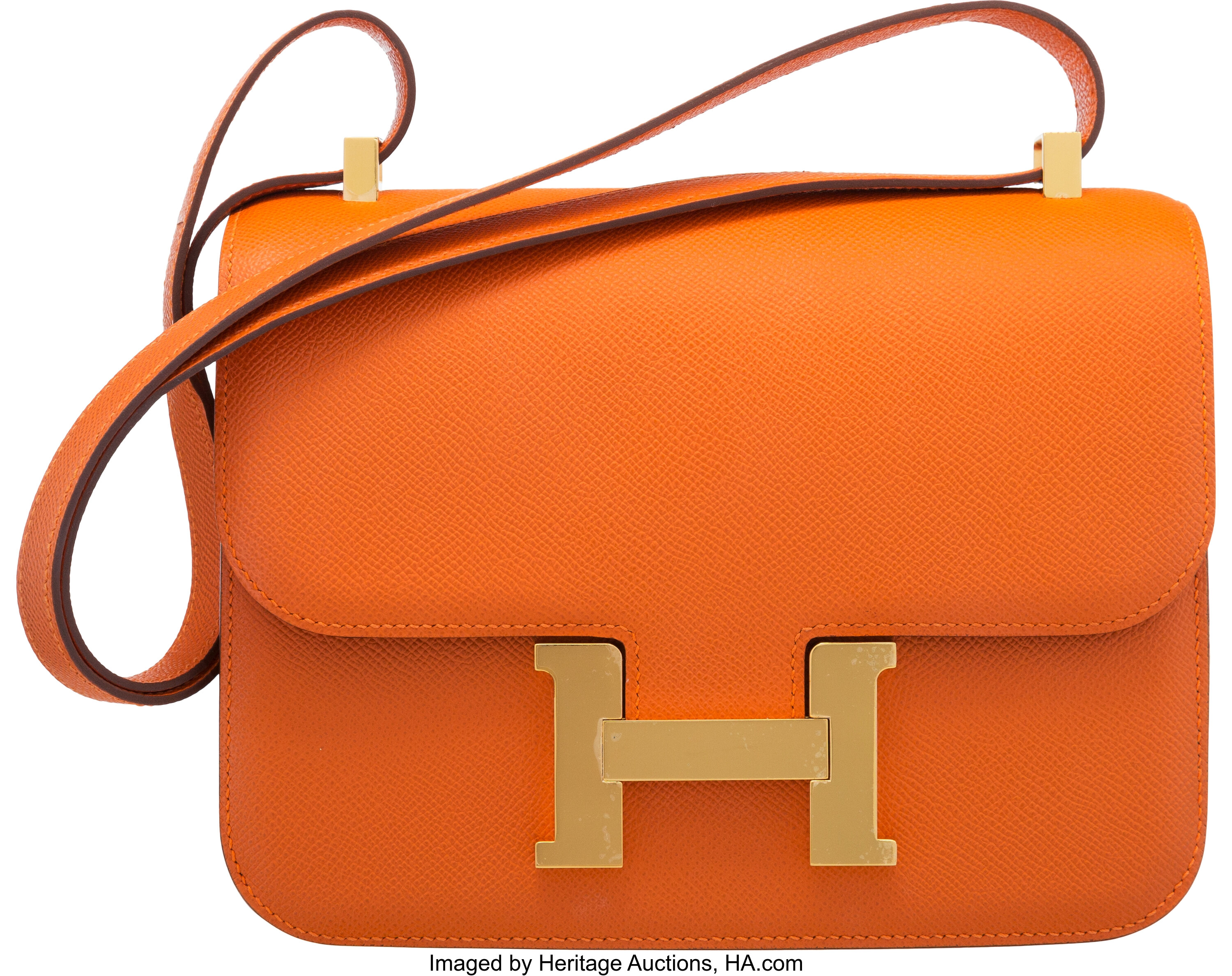 Hermès - Authenticated Constance Clutch Bag - Leather Orange Plain for Women, Never Worn