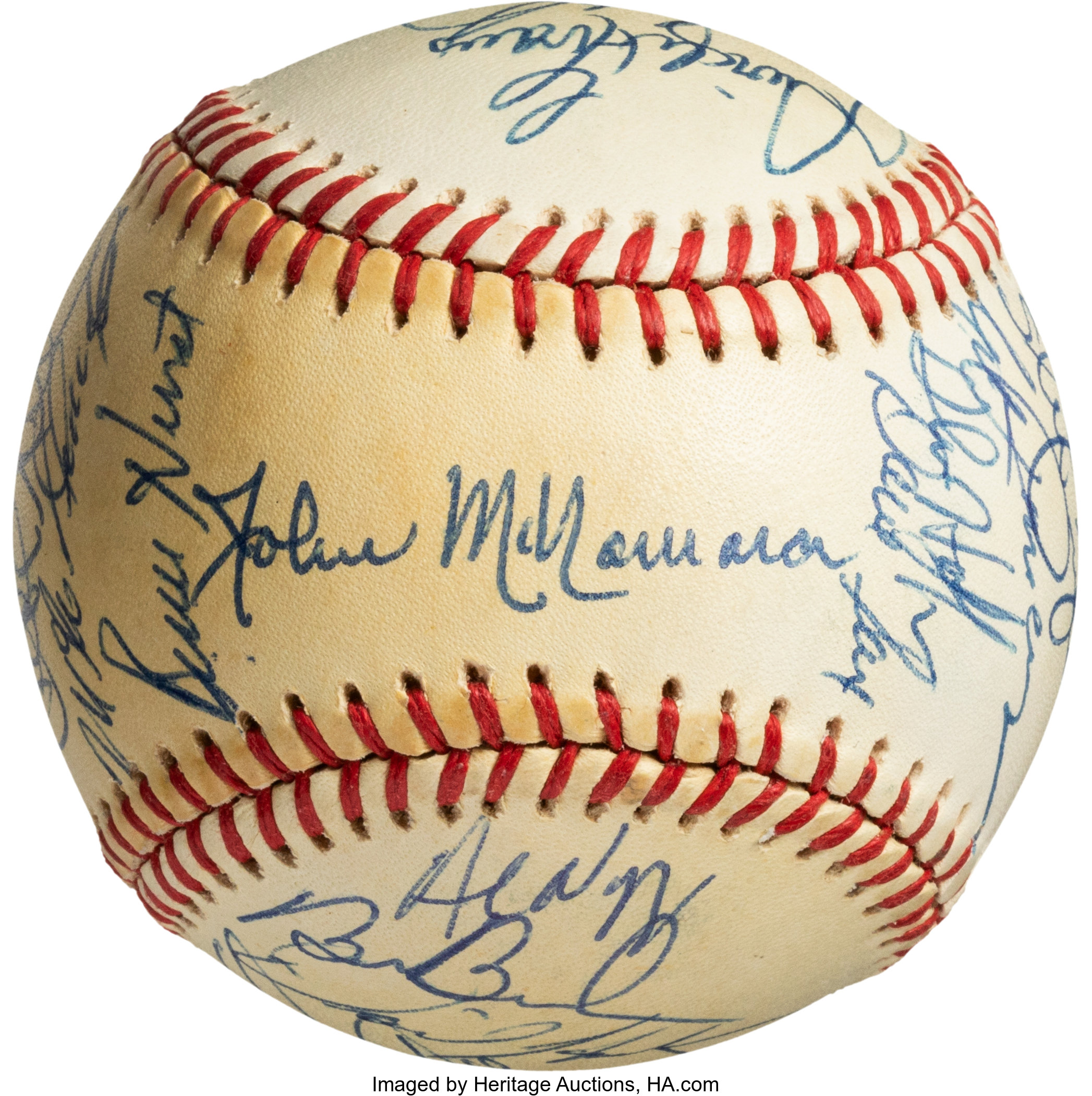 1986 Boston Red Sox Team Signed Baseball.  Baseball