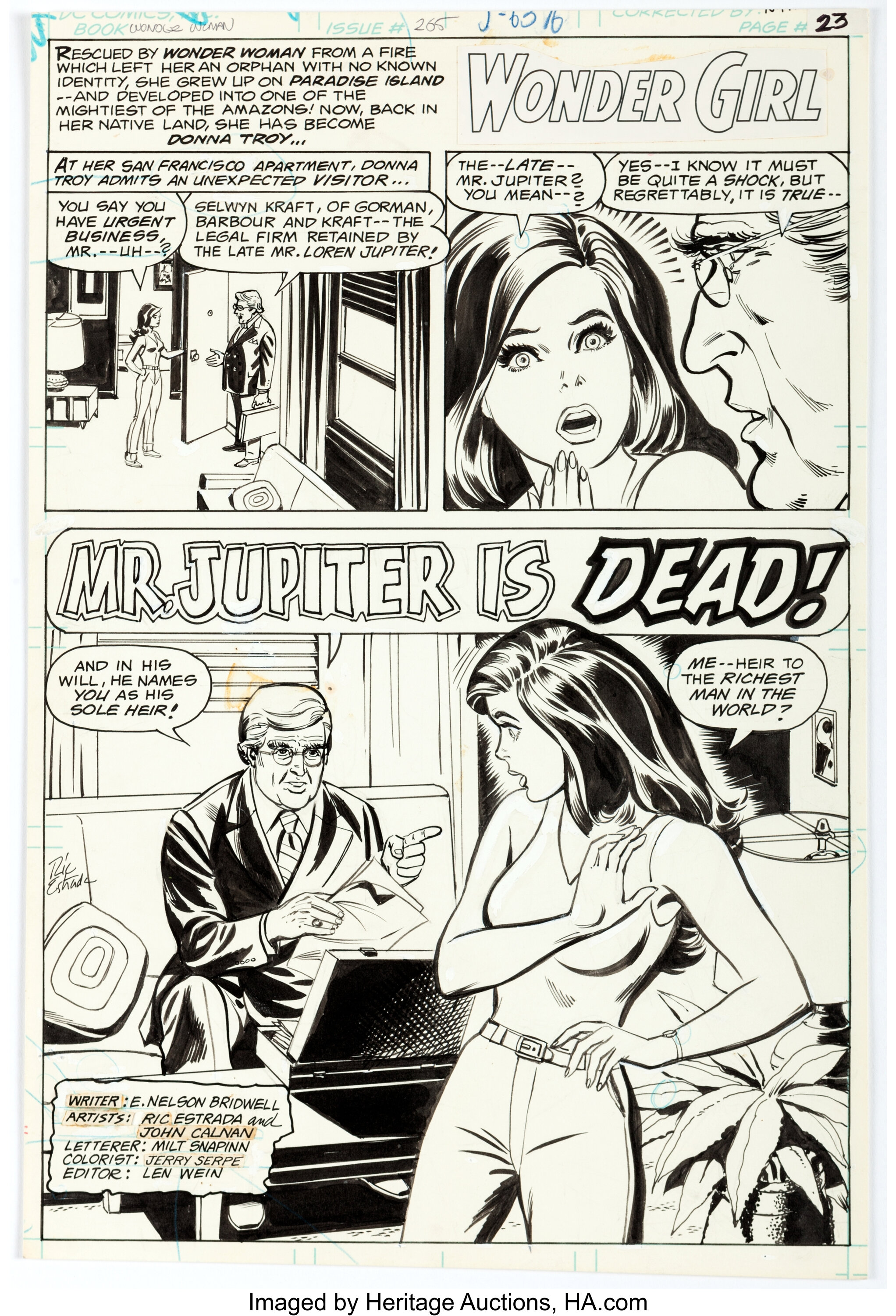 Ric Estrada and John Calnan Wonder Woman #265 Story Page 23 | Lot ...