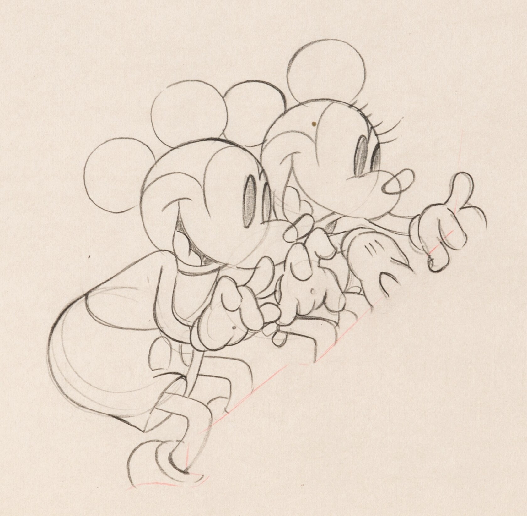 Mickey Mouse Walt Disney Cartoon Porn - Puppy Love Mickey Mouse and Minnie Mouse Animation Drawing (Walt | Lot  #13231 | Heritage Auctions