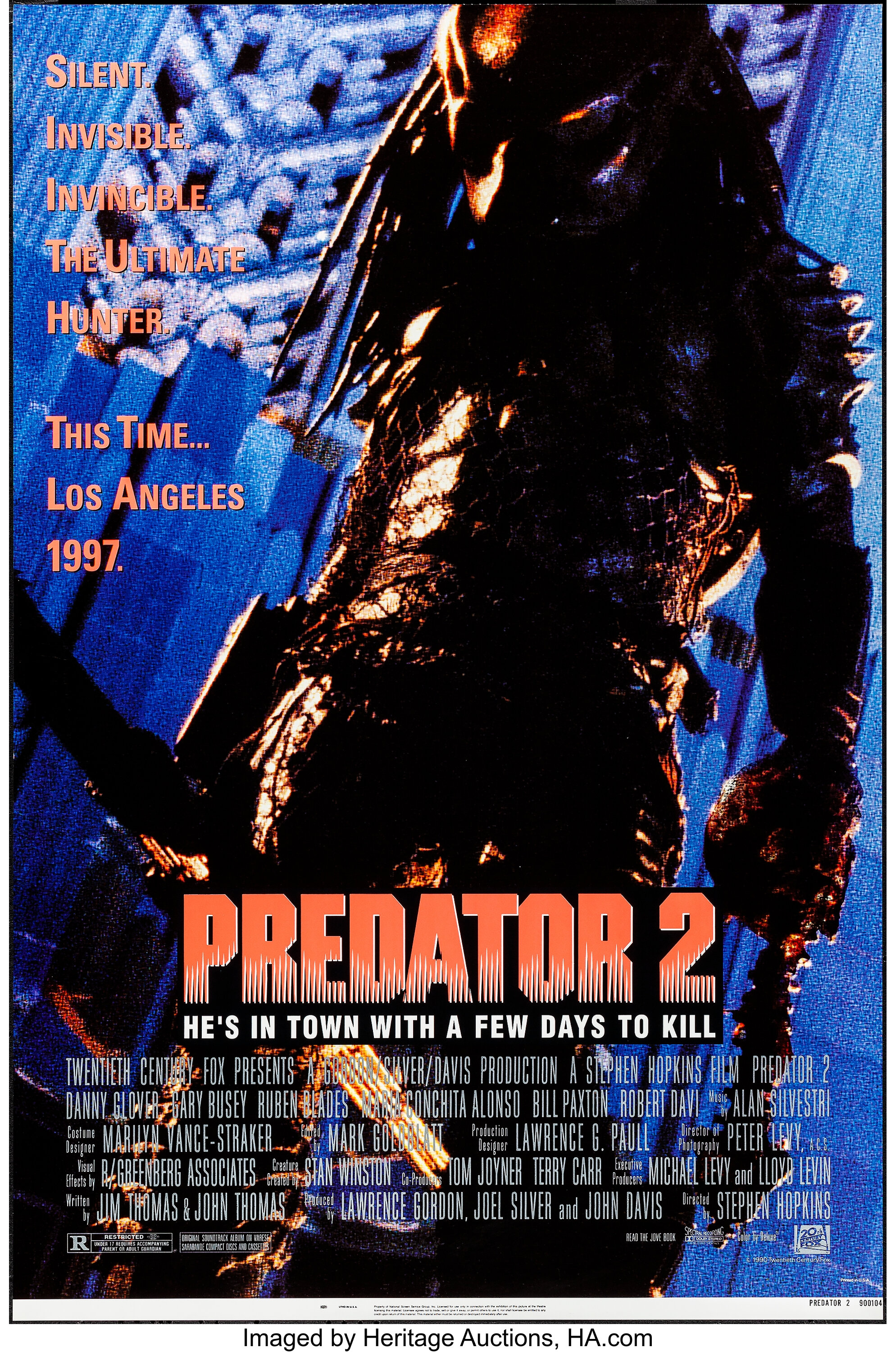 Predator 2 & Other Lot (20th Century Fox, 1990). Rolled, Overall