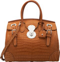 Hermès 40cm Fauve Barenia Leather & Toile HAC Birkin Bag with Gold