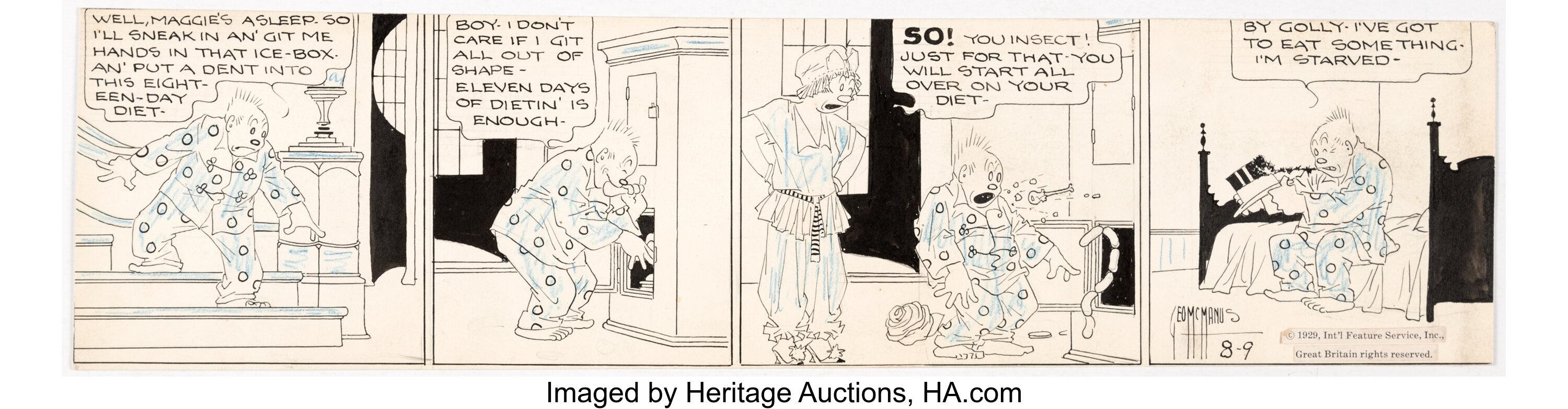 George Mcmanus Bringing Up Father Daily Comic Strip Original Art Lot 15119 Heritage Auctions