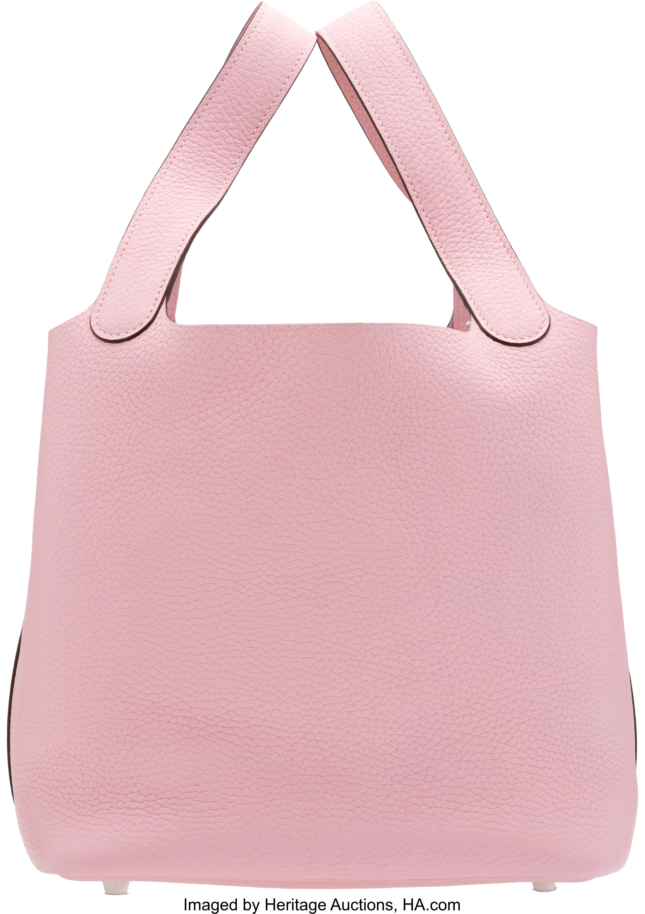 Hermes Picotin Lock Bag 18 In Rose Sakura, Clemence Leather And