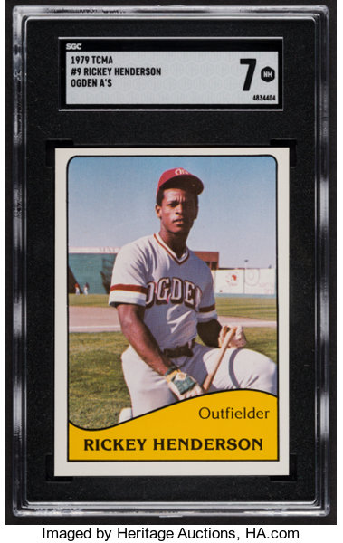 1979 TCMA Ogden A's Rickey Henderson #9 SGC NM 7. Baseball Cards, Lot  #44077