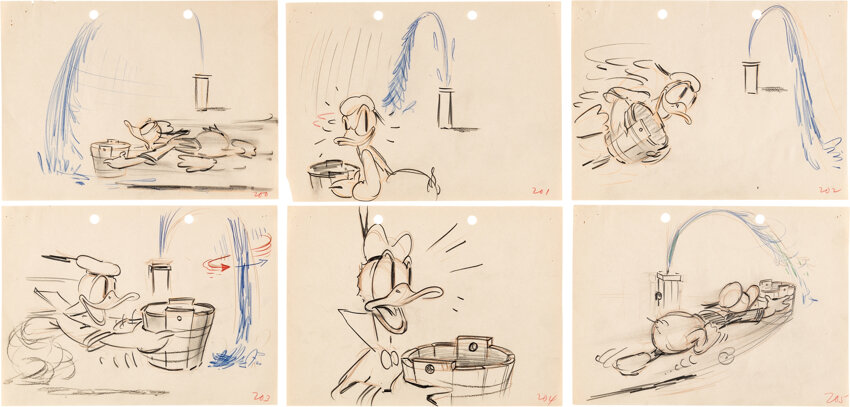 Donald Duck Original Storyboards Group Of 14 Walt Disney