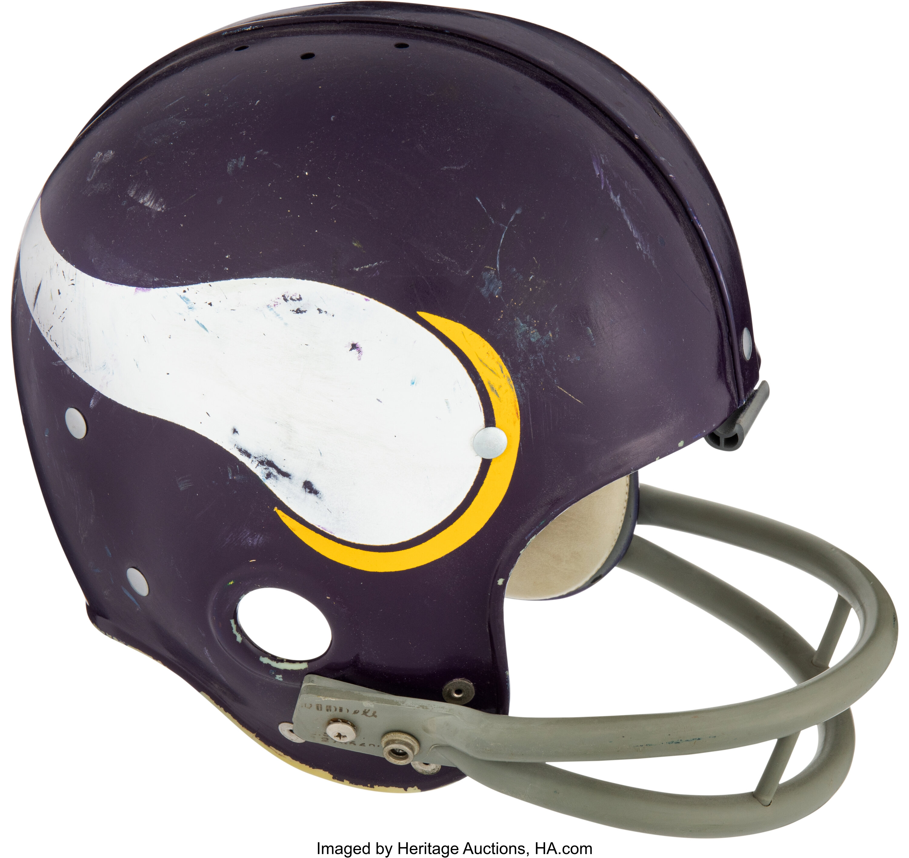 Mid 1970's Paul Krause Game Worn Minnesota Vikings Helmet., Lot #82213