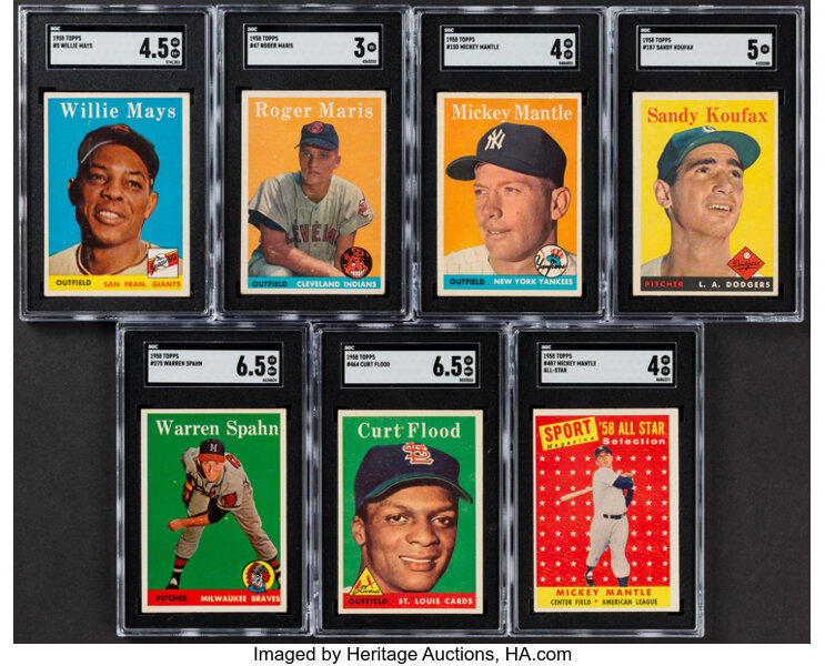 1958 Topps Baseball Complete Set (494) - Featuring (7) PSA-Graded