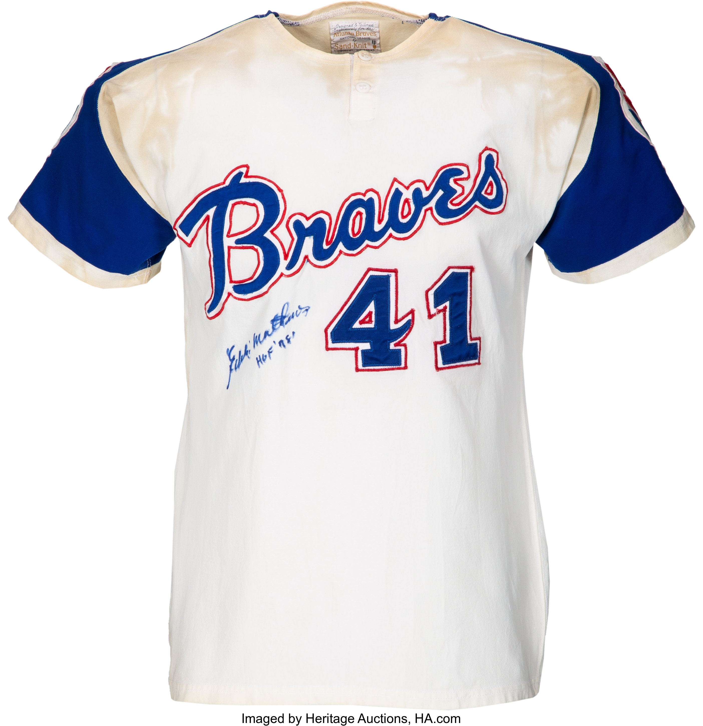 Lot Detail - 1973 Eddie Mathews Atlanta Braves Game-Worn Road Jersey