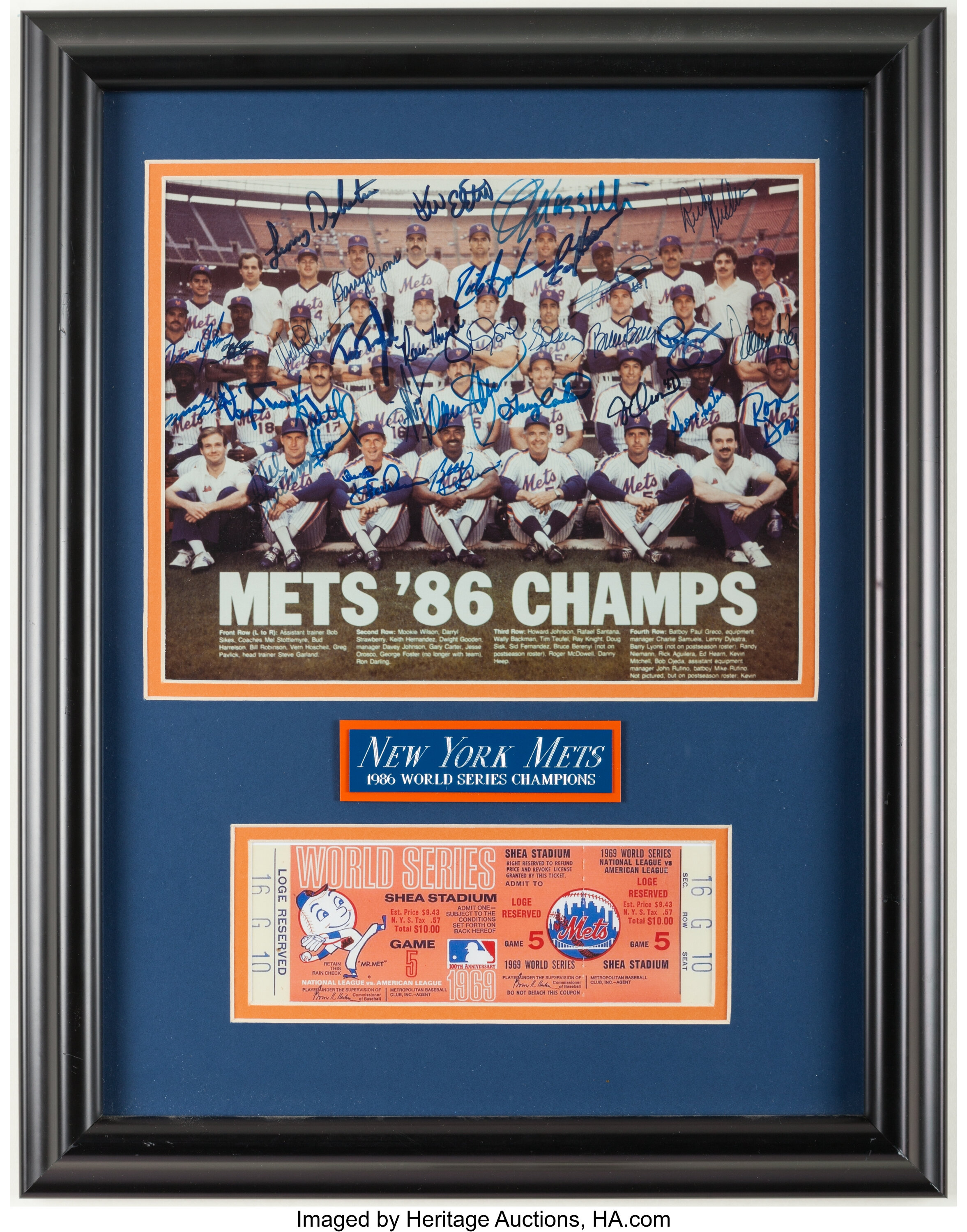 Lot Detail - New York Mets 1986 Team Signed Jersey w/35 Signatures