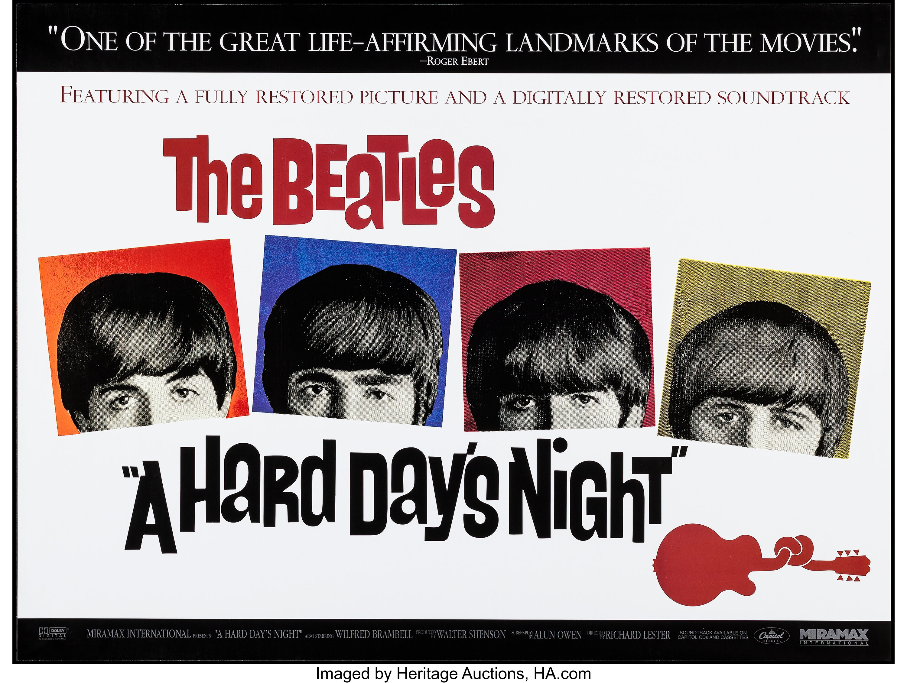 A Hard Day's Night (Miramax International, R-2000). Rolled, Very | Lot ...