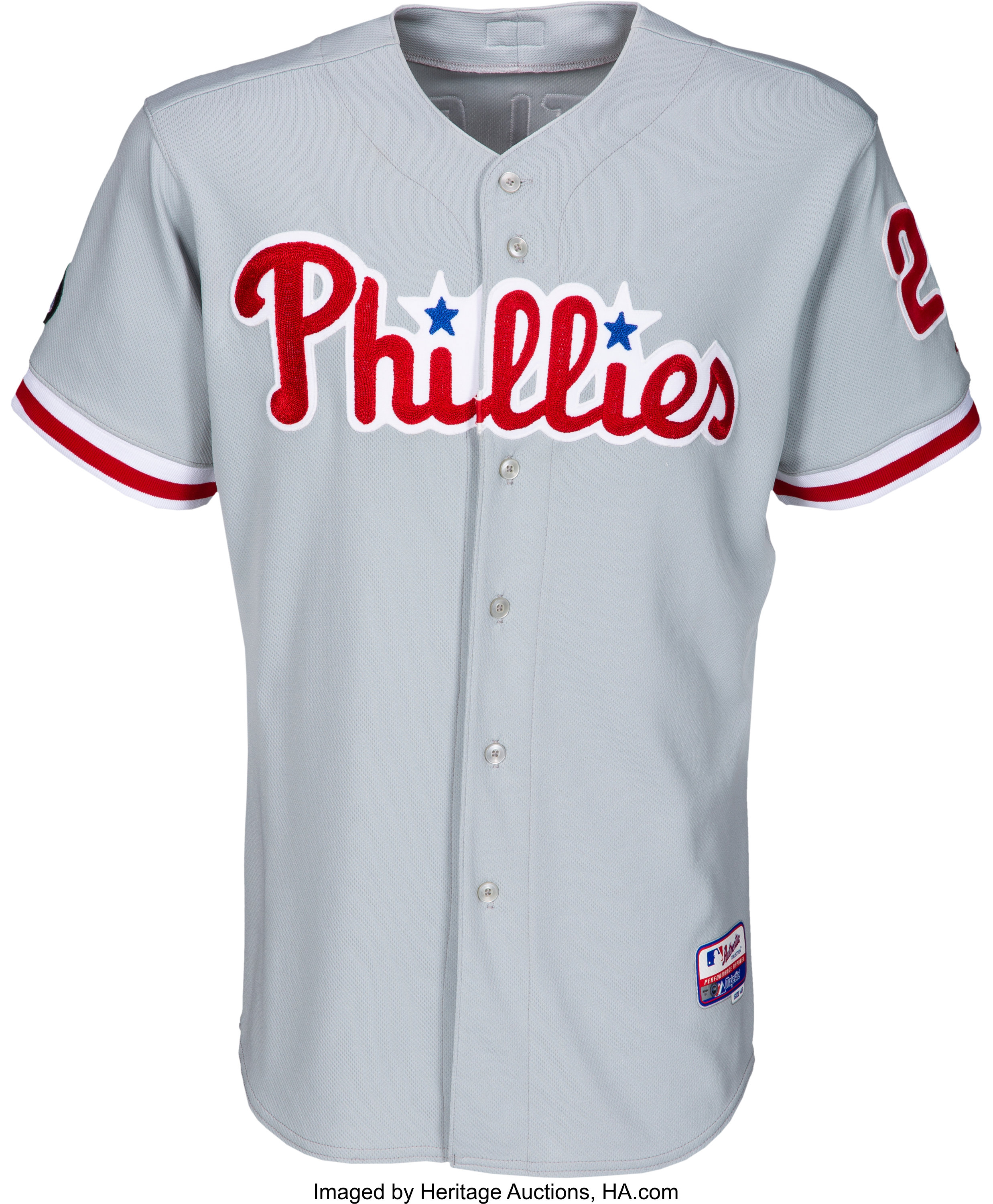Lot Detail - 2004 Chase Utley Philadelphia Phillies Game-Used Road Jersey