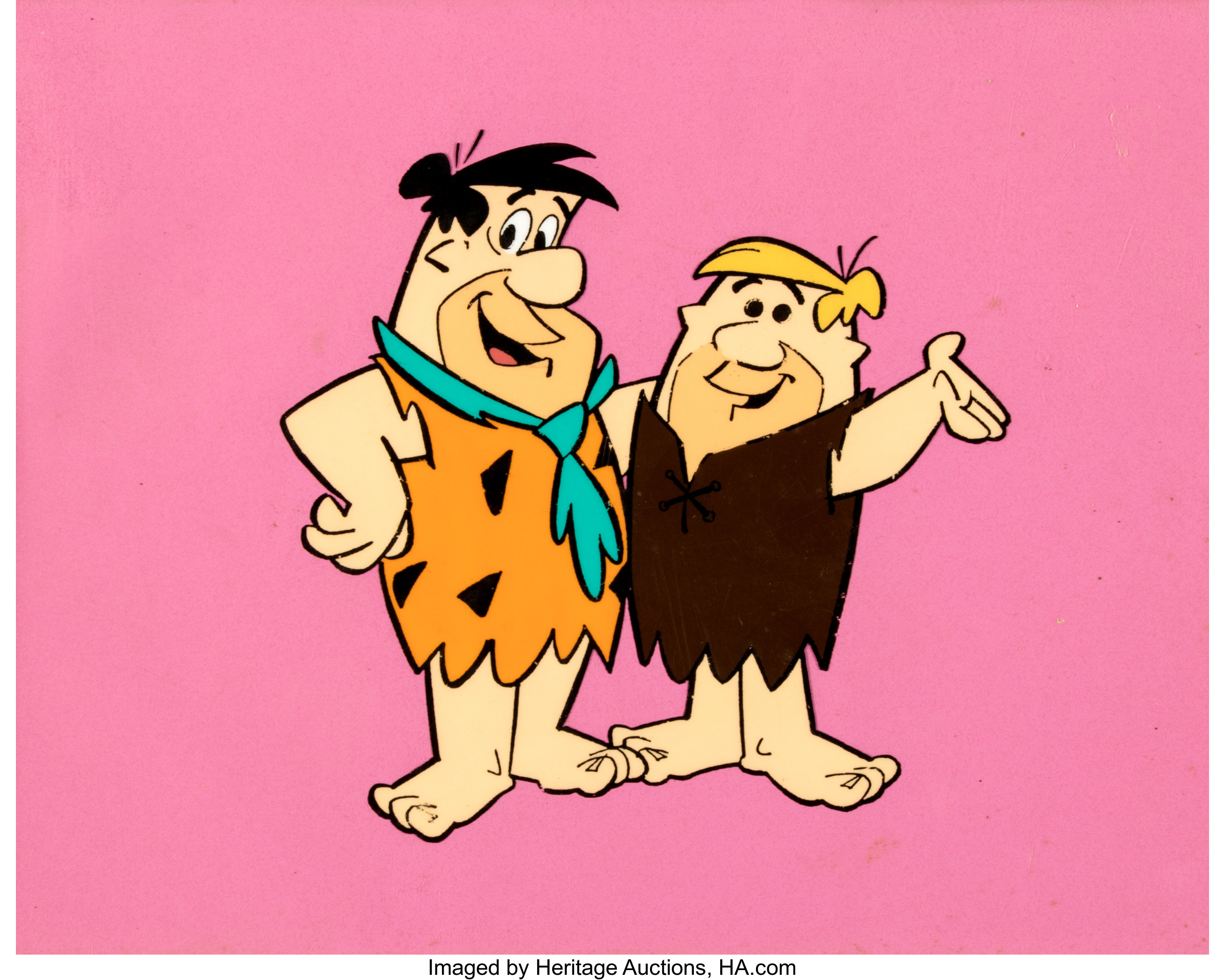 The Flintstones Fred And Barney Publicity Cel Hanna Barbera 1960s