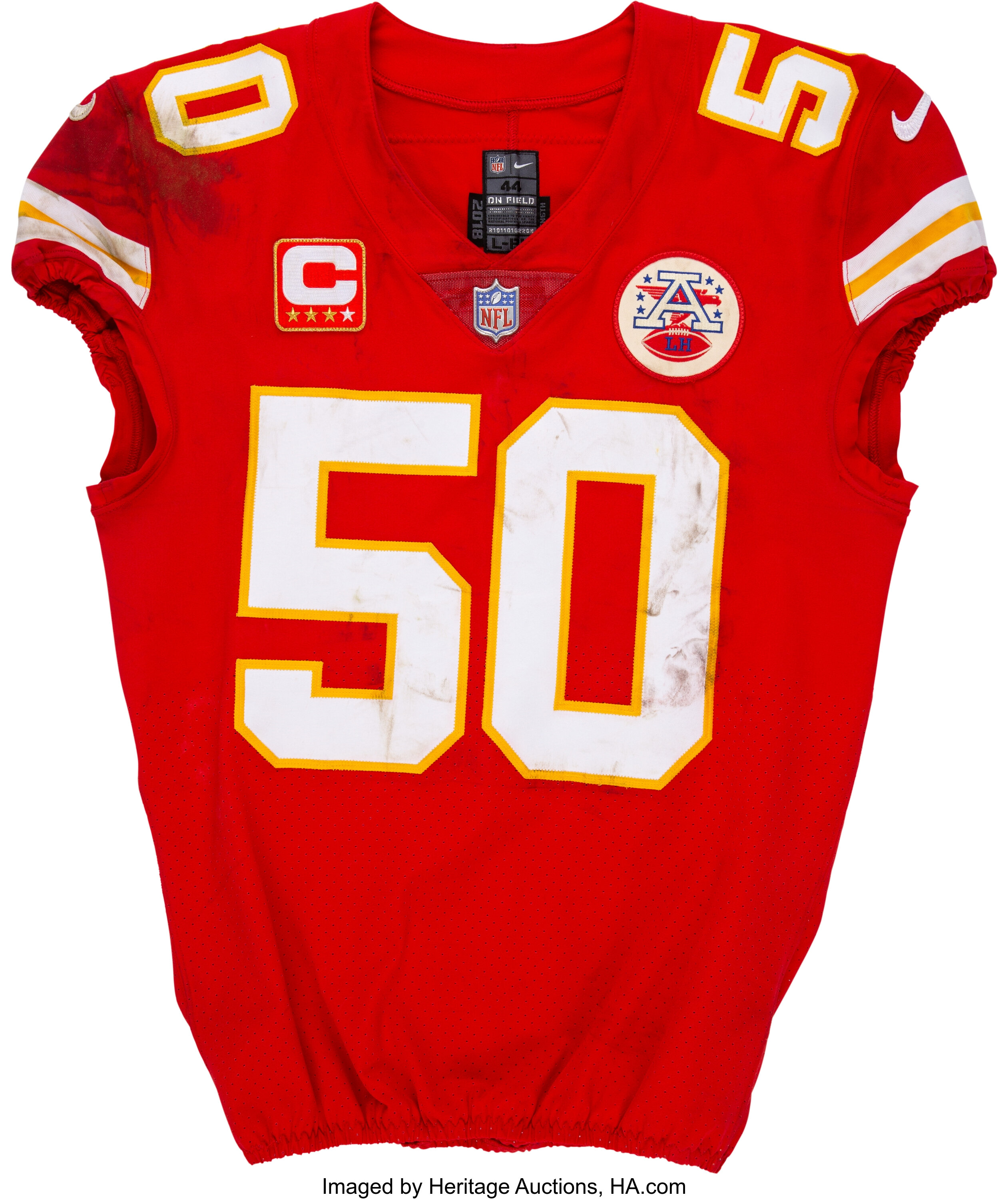 2019 Justin Houston Game Worn & Unwashed Kansas City Chiefs Jersey