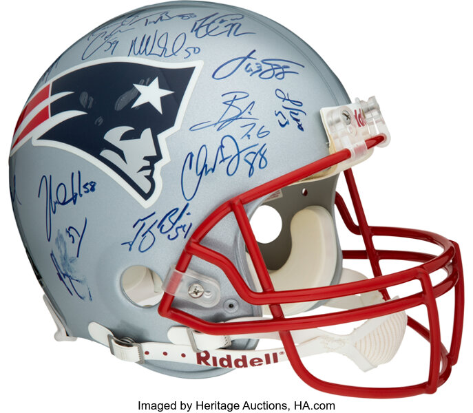 2005 New England Patriots Team Signed Full Sized Authentic Helmet -, Lot  #53019