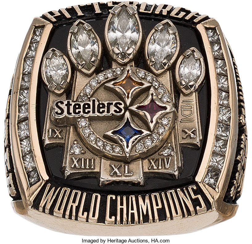 2005 Pittsburgh Steelers Super Bowl XL Championship Ring Presented, Lot  #53146