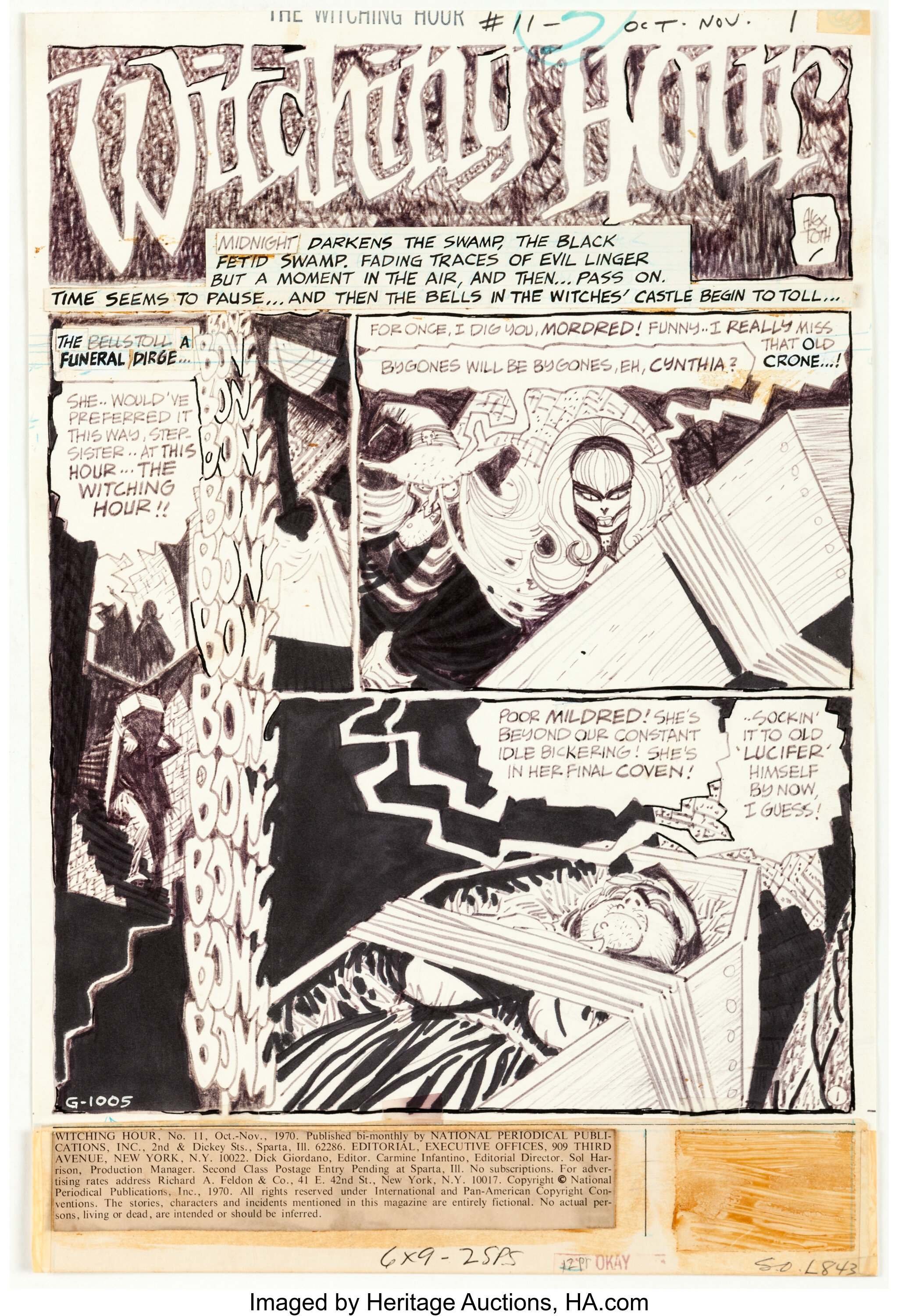 Alex Toth The Witching Hour 11 Story Page 1 Original Art Dc Lot Heritage Auctions