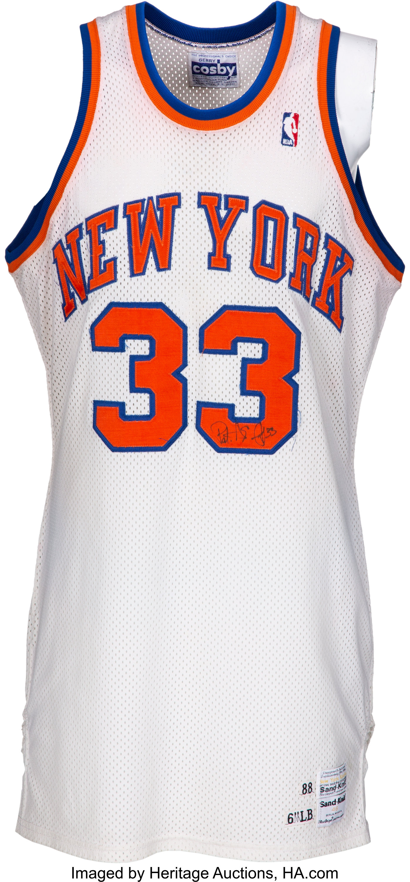 Lot Detail - 1988 New York Knicks Player-Worn Warm-Up Pants Attributed To  Patrick Ewing (2)