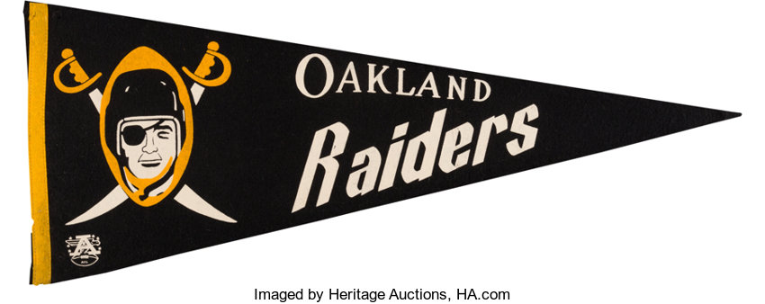 1960-62 Oakland Raiders American Football League Pennant. , Lot #53044