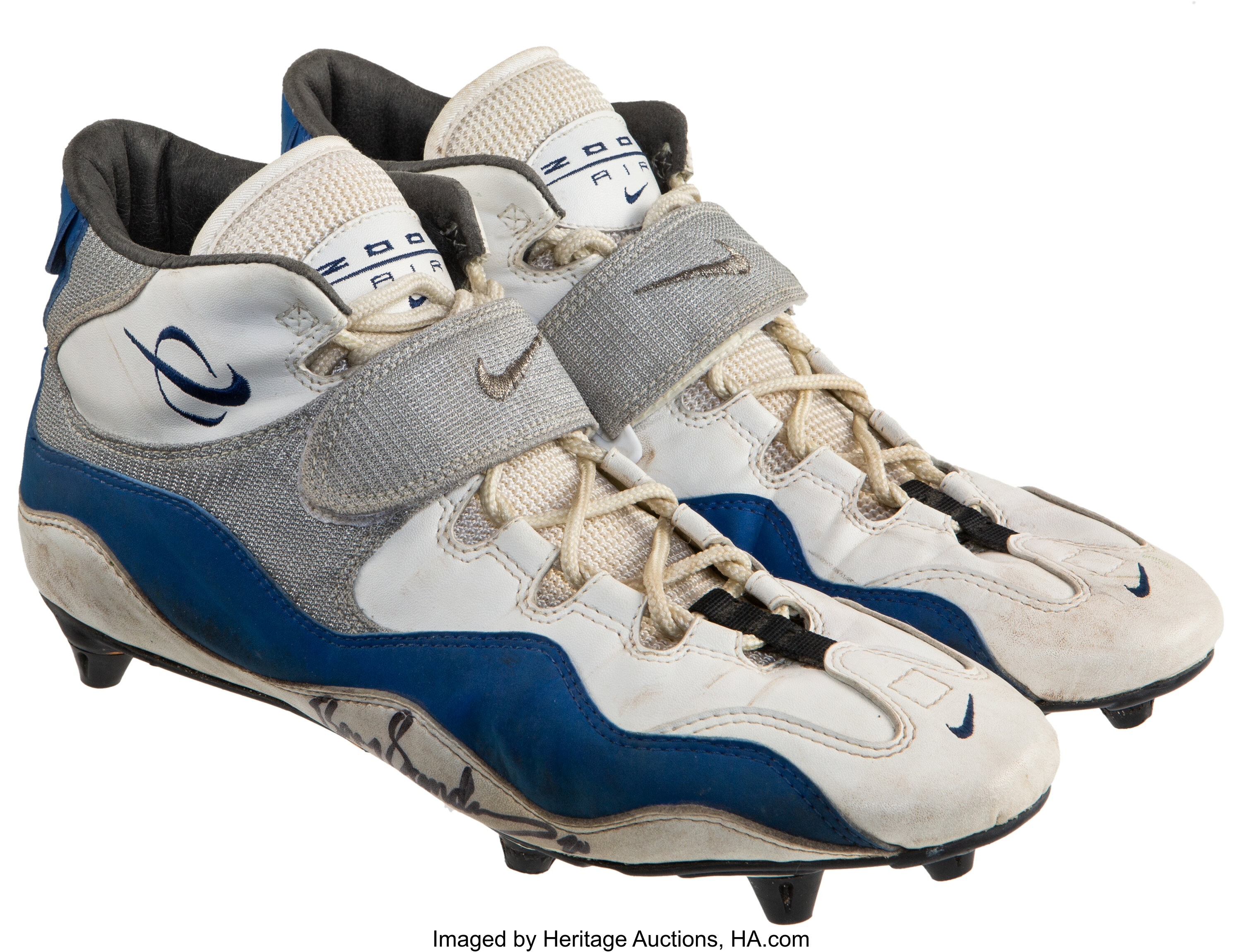 Lot Detail - Barry Sanders Game-Used Shoes & Laundry Bag