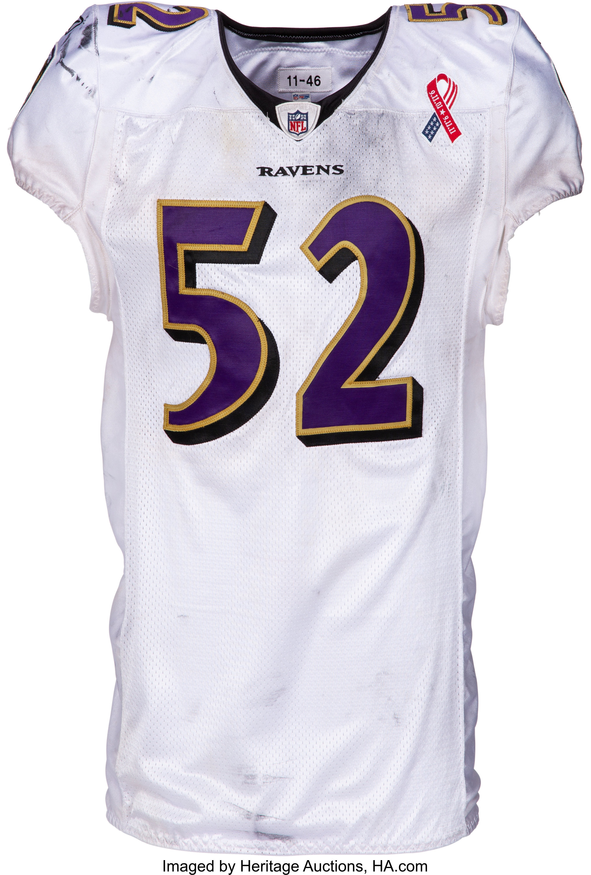 11 Ray Lewis Game Worn Unwashed Baltimore Ravens Jersey With Lot Heritage Auctions