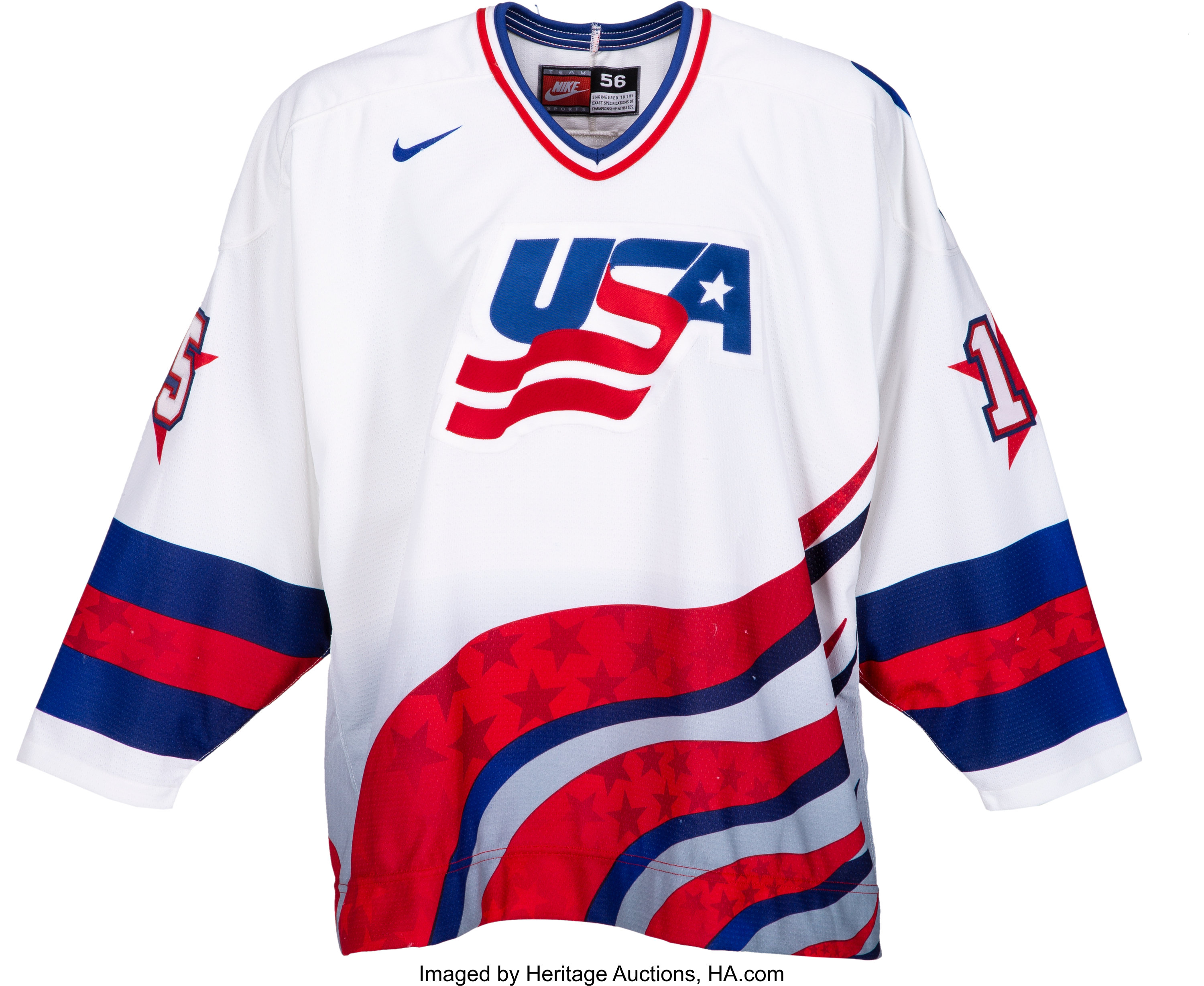 Vintage Nike Team USA Hockey Jersey Brett Hull Size 48 M Olympics