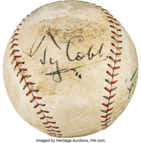 Lot Detail - 1960 Ty Cobb Single Signed/Inscribed Special League