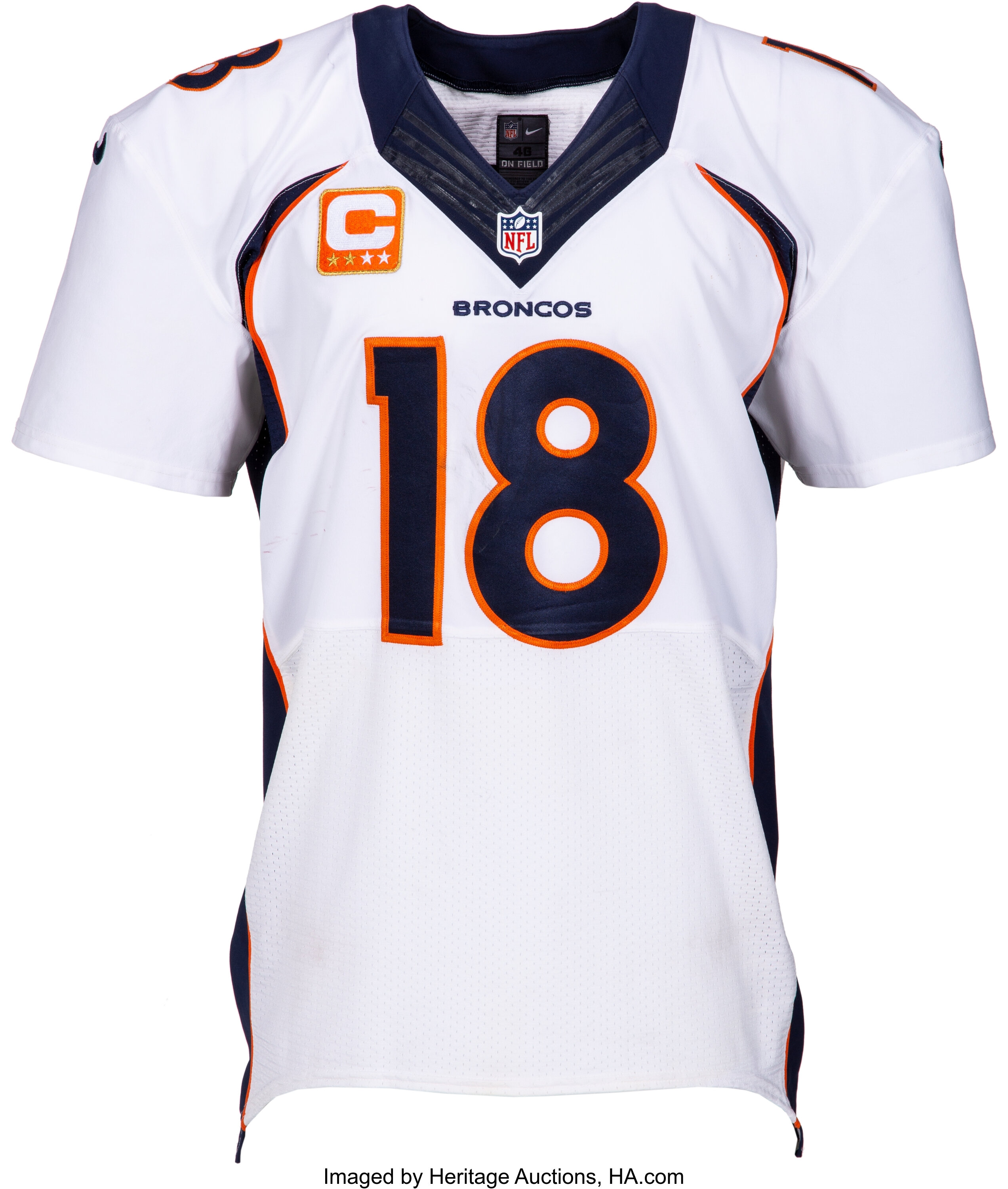 13 Peyton Manning Game Worn Denver Broncos Jersey Record Lot Heritage Auctions