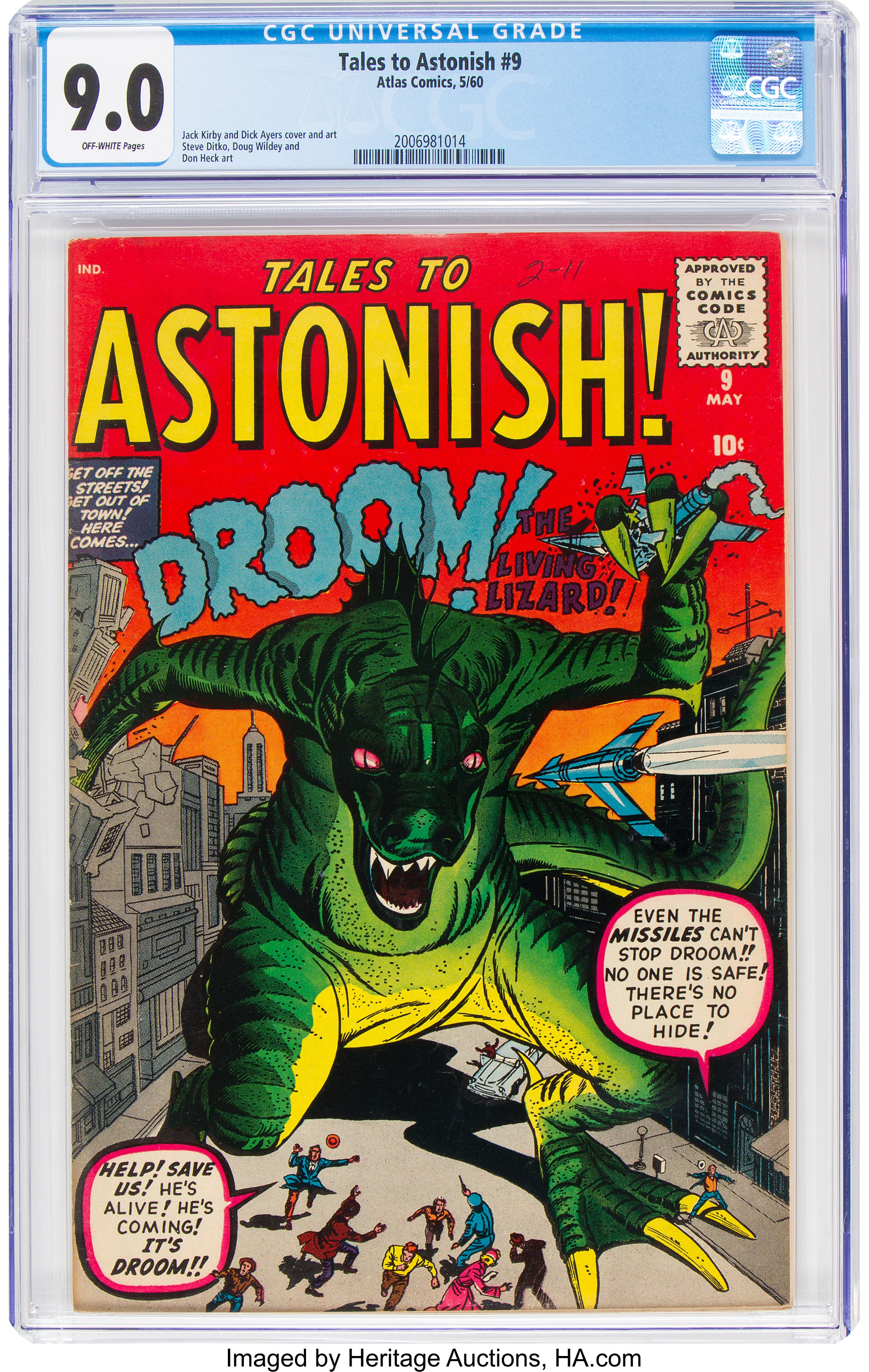 Tales to Astonish #9 (Marvel, 1960) CGC VF/NM 9.0 Off-white | Lot #92348 |  Heritage Auctions