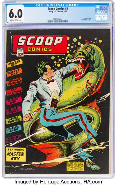 Golden Age (1938-1955):Superhero, Scoop Comics #2 (Chesler, 1942) CGC FN 6.0 Slightly brittle pages....